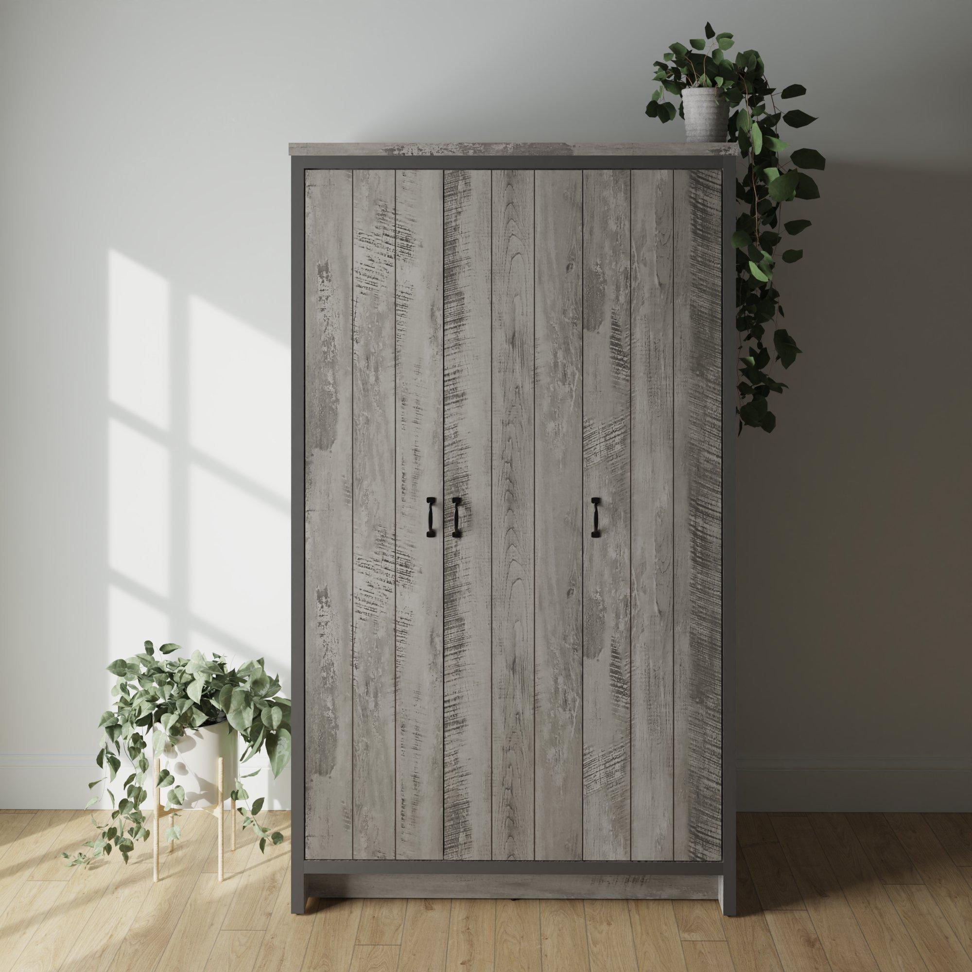 Gfw  Boston 3 Door Wardrobe - Grey