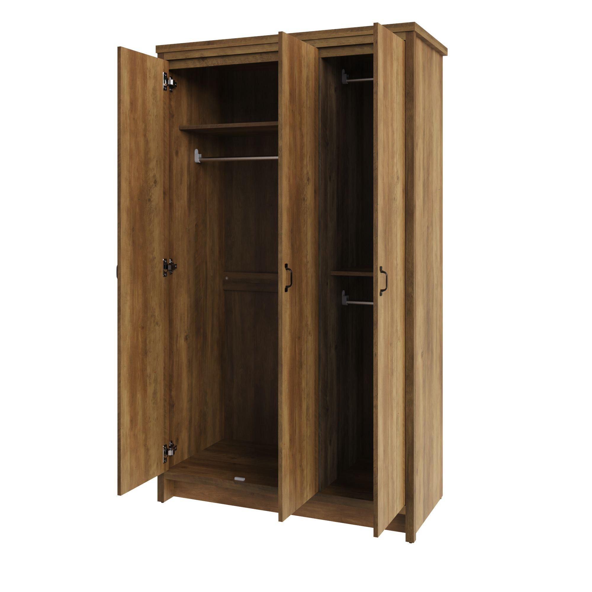 Knotty Oak - GFW - Boston 3 Door Wardrobe - 5