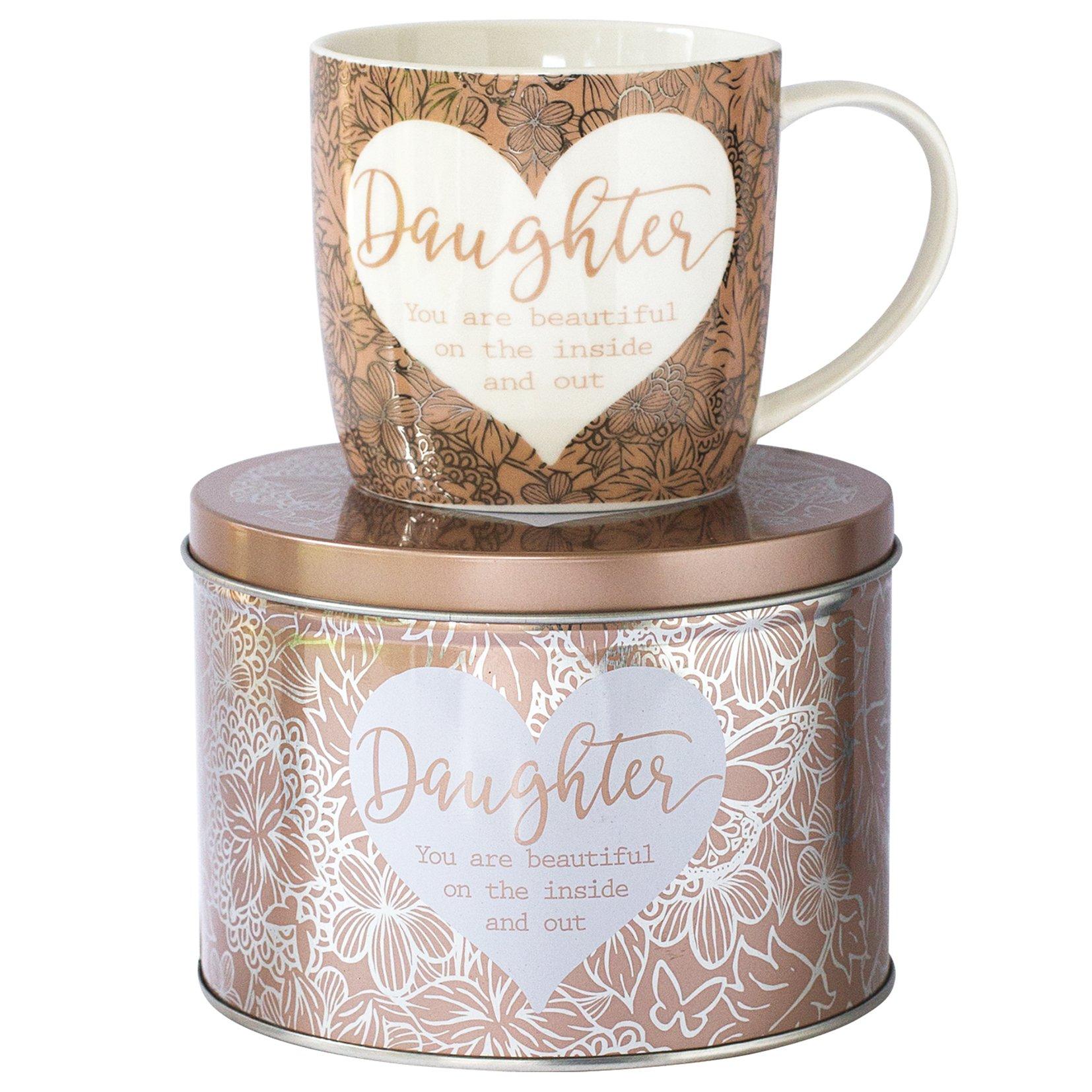 Said With Sentiment  7052 - Daughter Mug In Tin - Coral