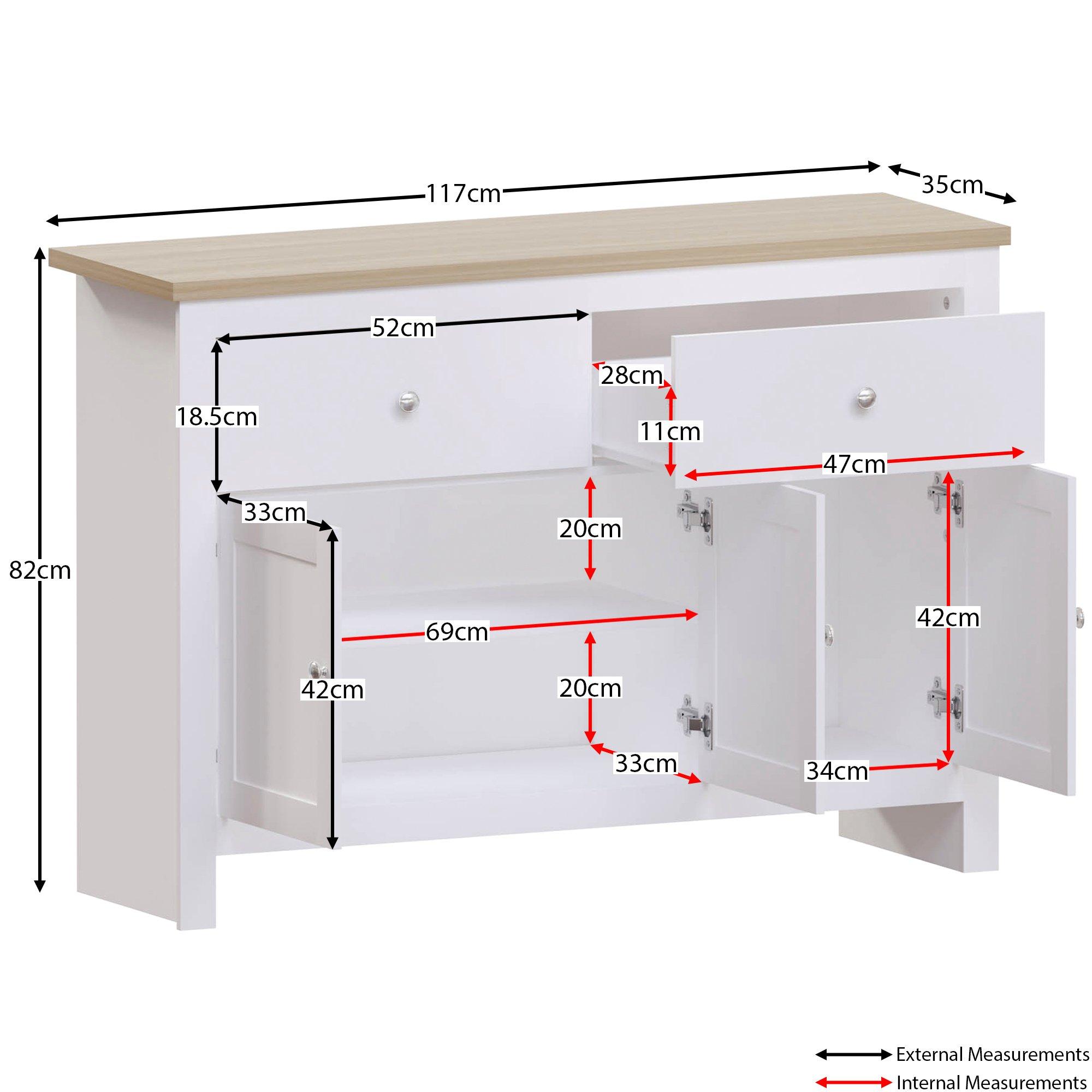 White - Lassic - Vida Designs Arlington 2 Drawer 3 Door Sideboard - 2