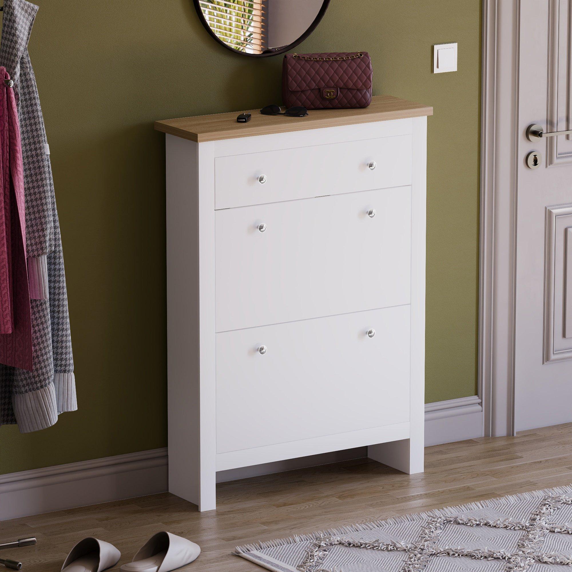 Lassic  Vida Designs Arlington Shoe Cabinet - White