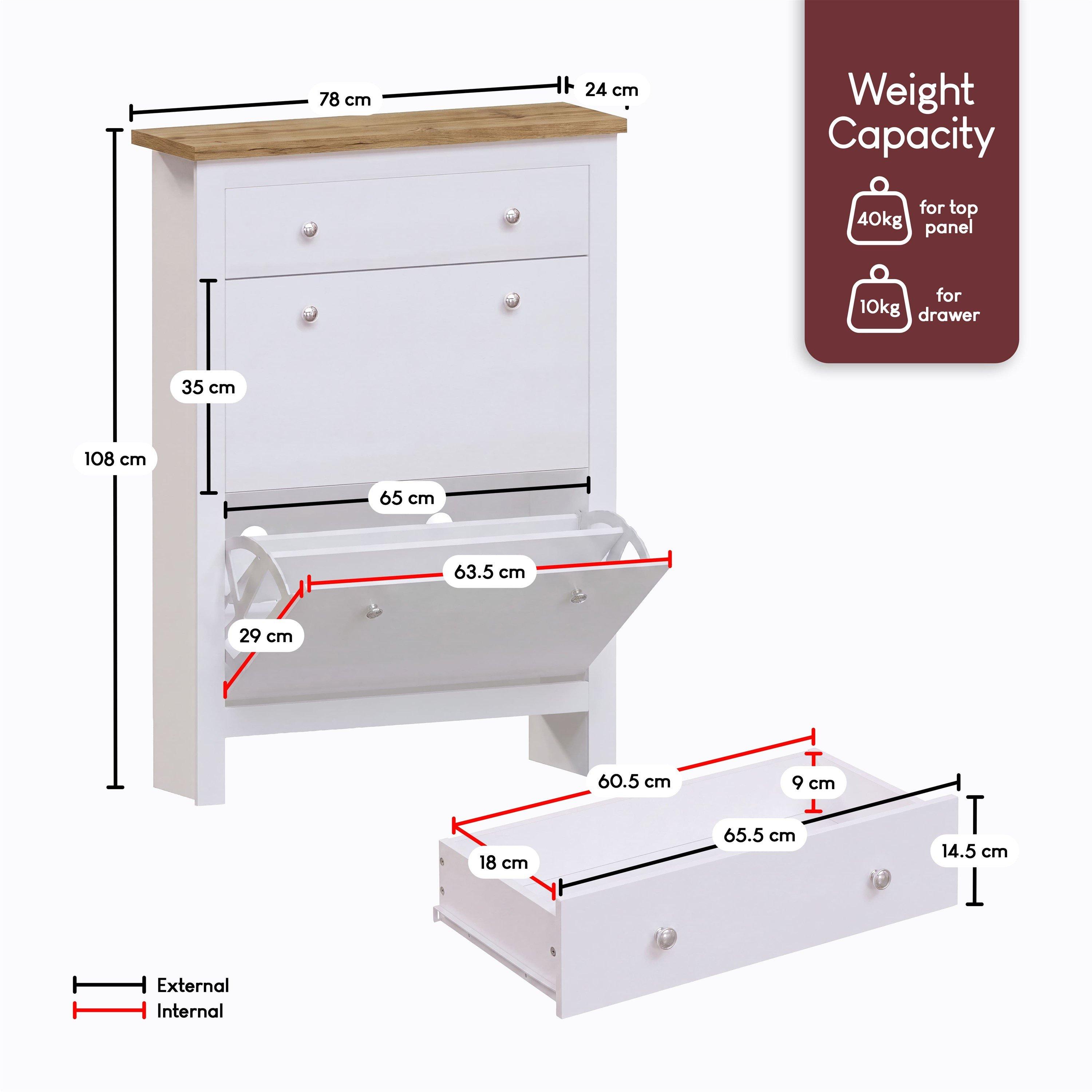 White - Lassic - Vida Designs Arlington Shoe Cabinet - 2