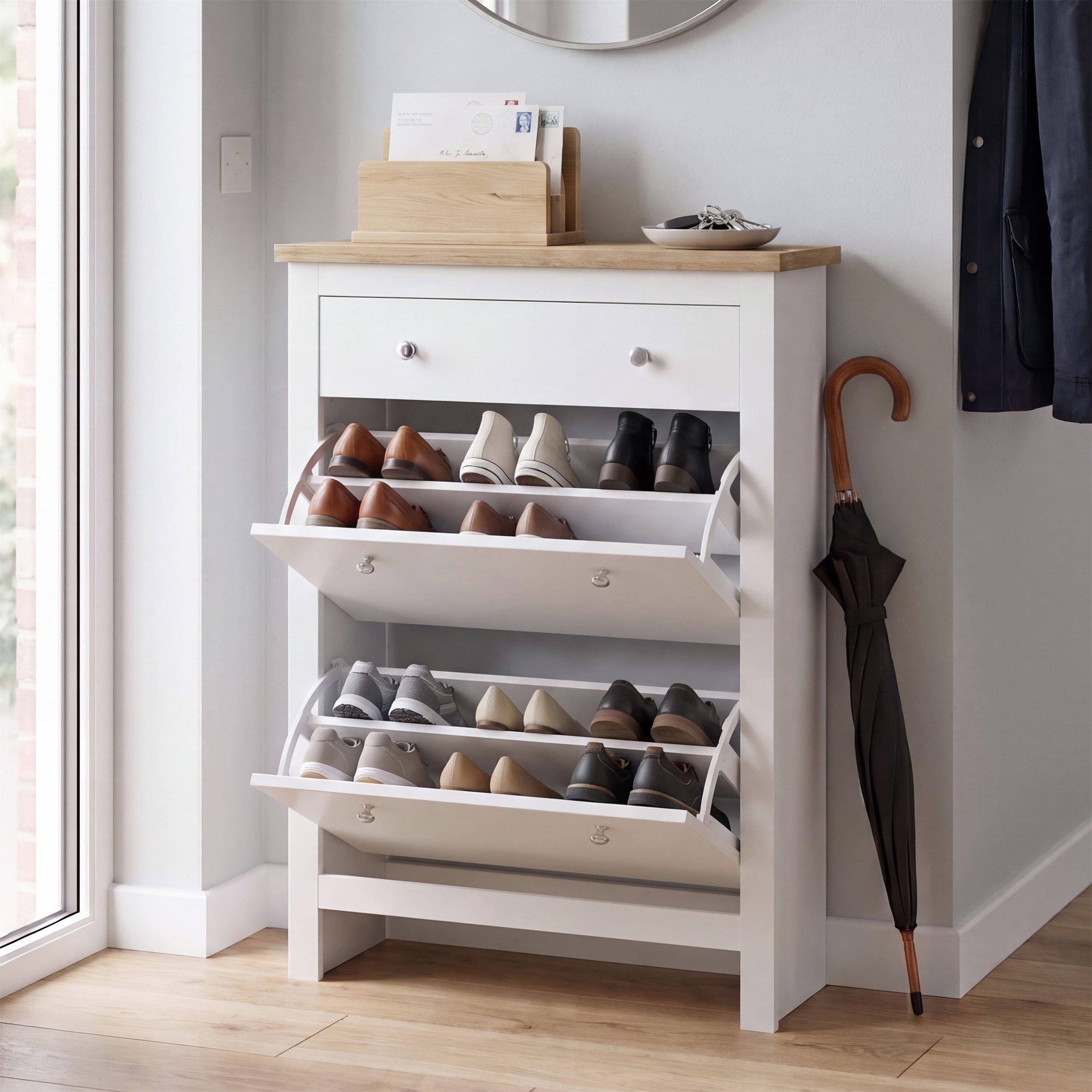 White - Lassic - Vida Designs Arlington Shoe Cabinet - 3