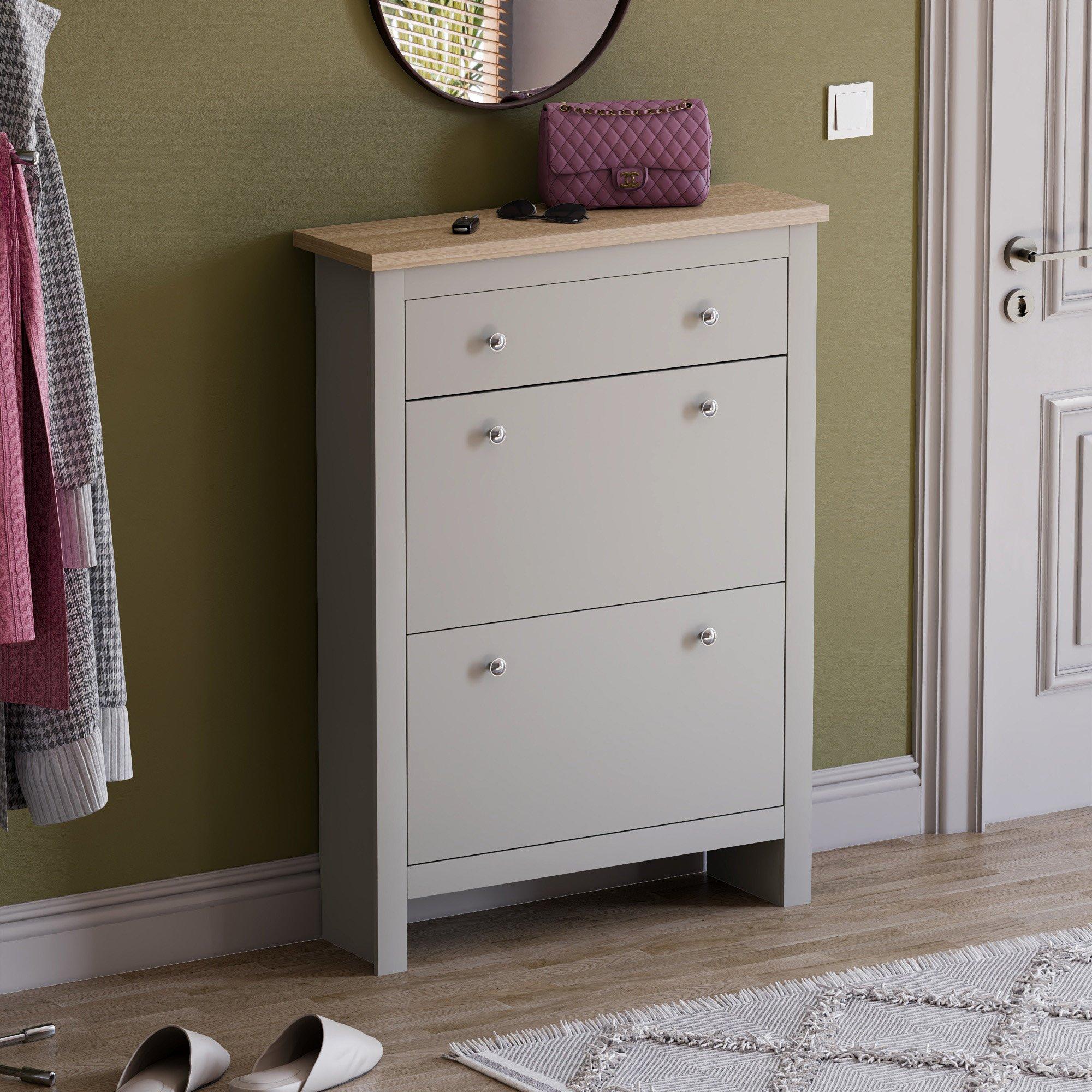 Lassic  Vida Designs Arlington Shoe Cabinet - Grey