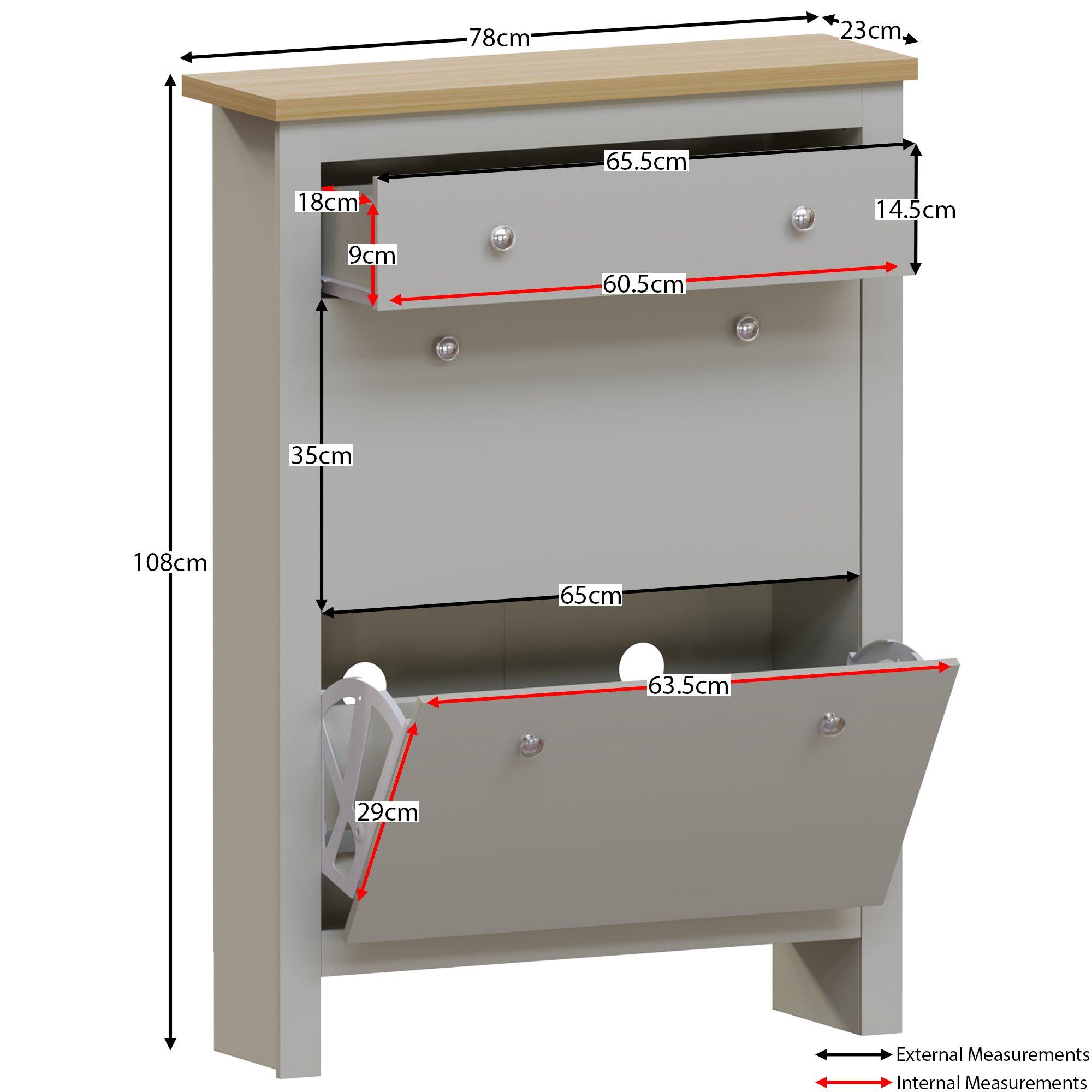 Grey - Lassic - Vida Designs Arlington Shoe Cabinet - 2