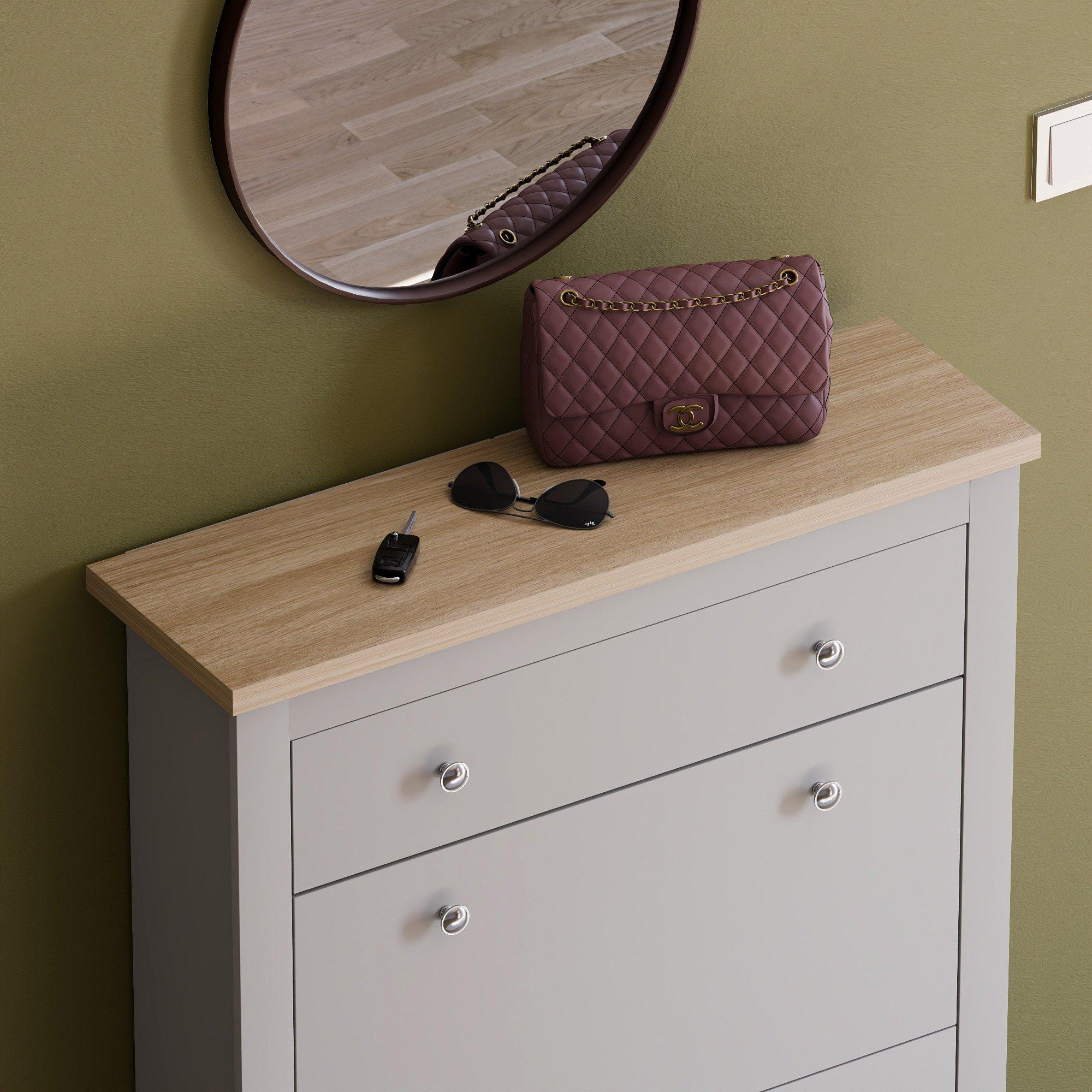 Grey - Lassic - Vida Designs Arlington Shoe Cabinet - 4