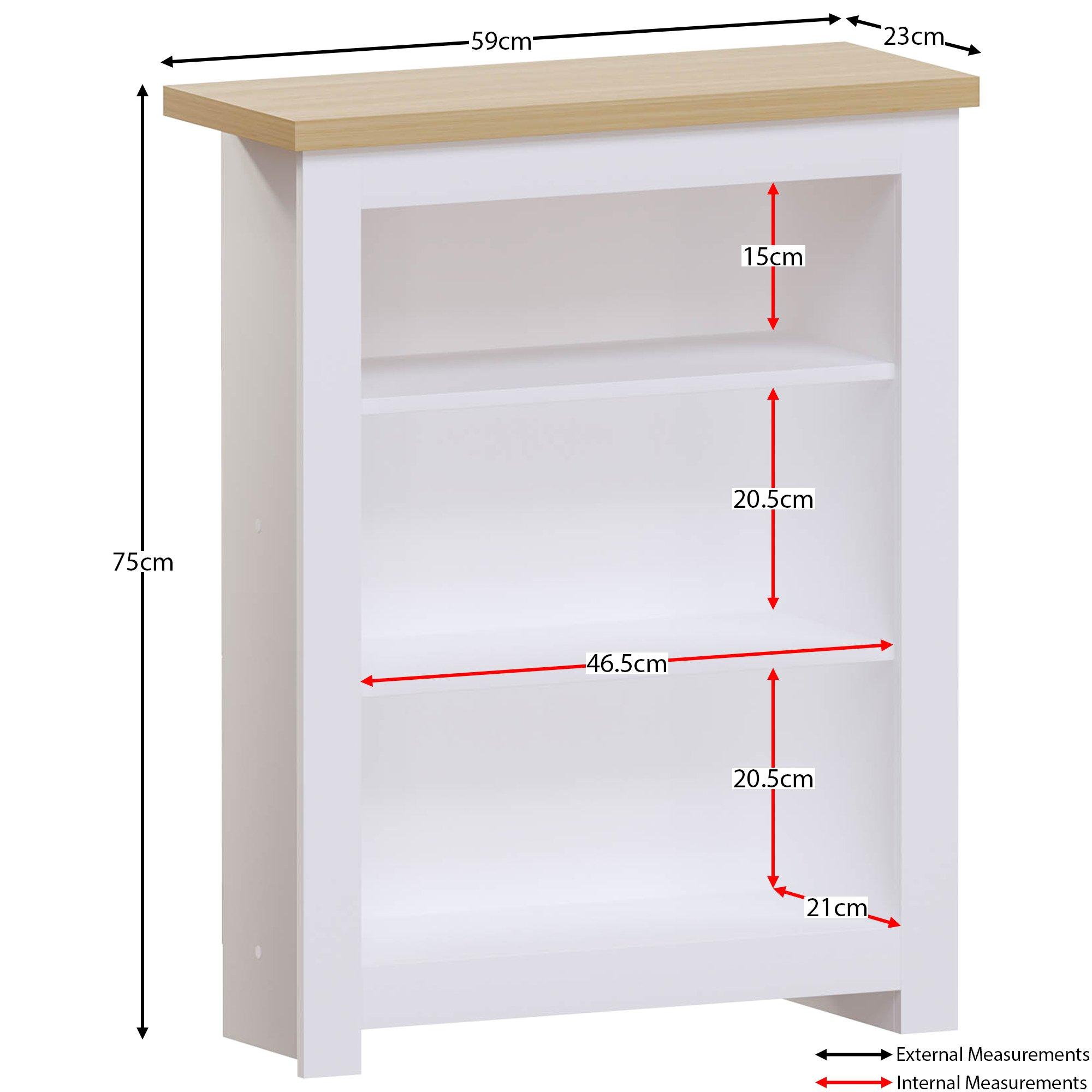 White - Lassic - Vida Designs Arlington 3 Tier Bookcase - 2
