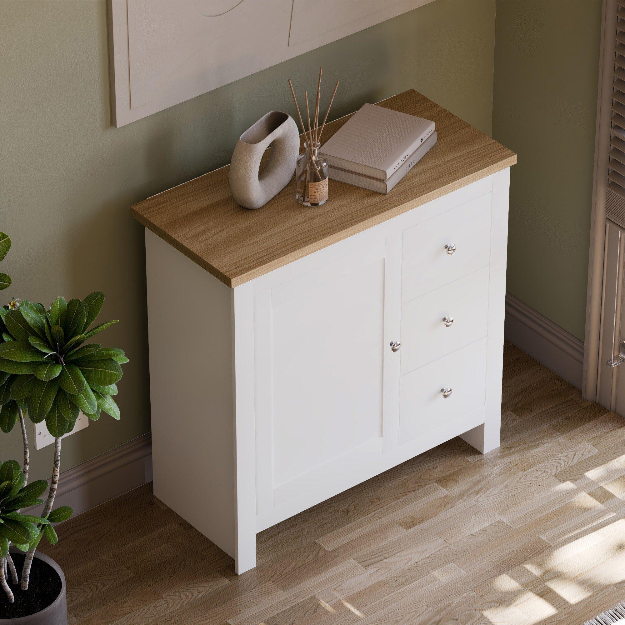 White - Lassic - Vida Designs Arlington 3 Drawer 1 Door Sideboard - 4