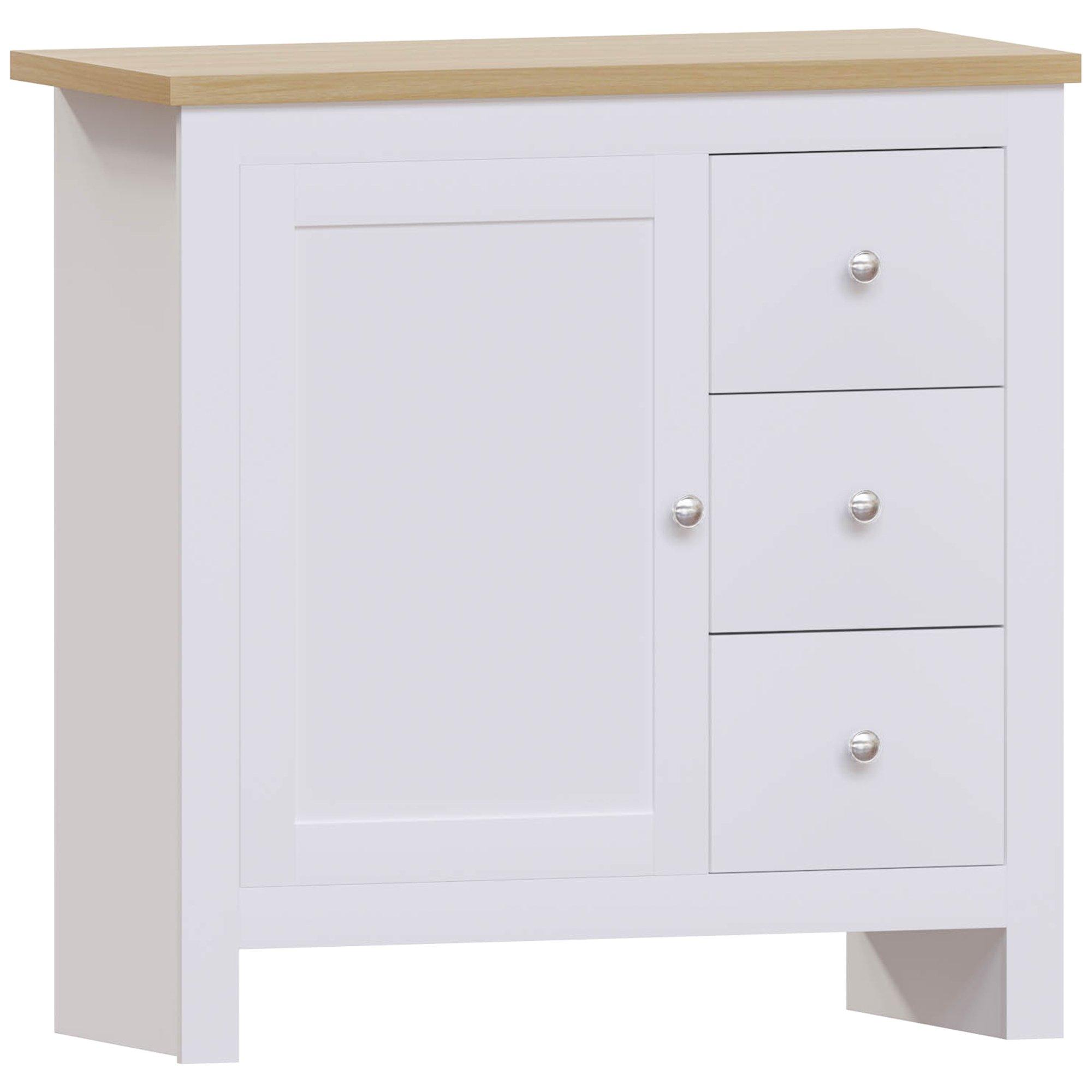 White - Lassic - Vida Designs Arlington 3 Drawer 1 Door Sideboard - 8