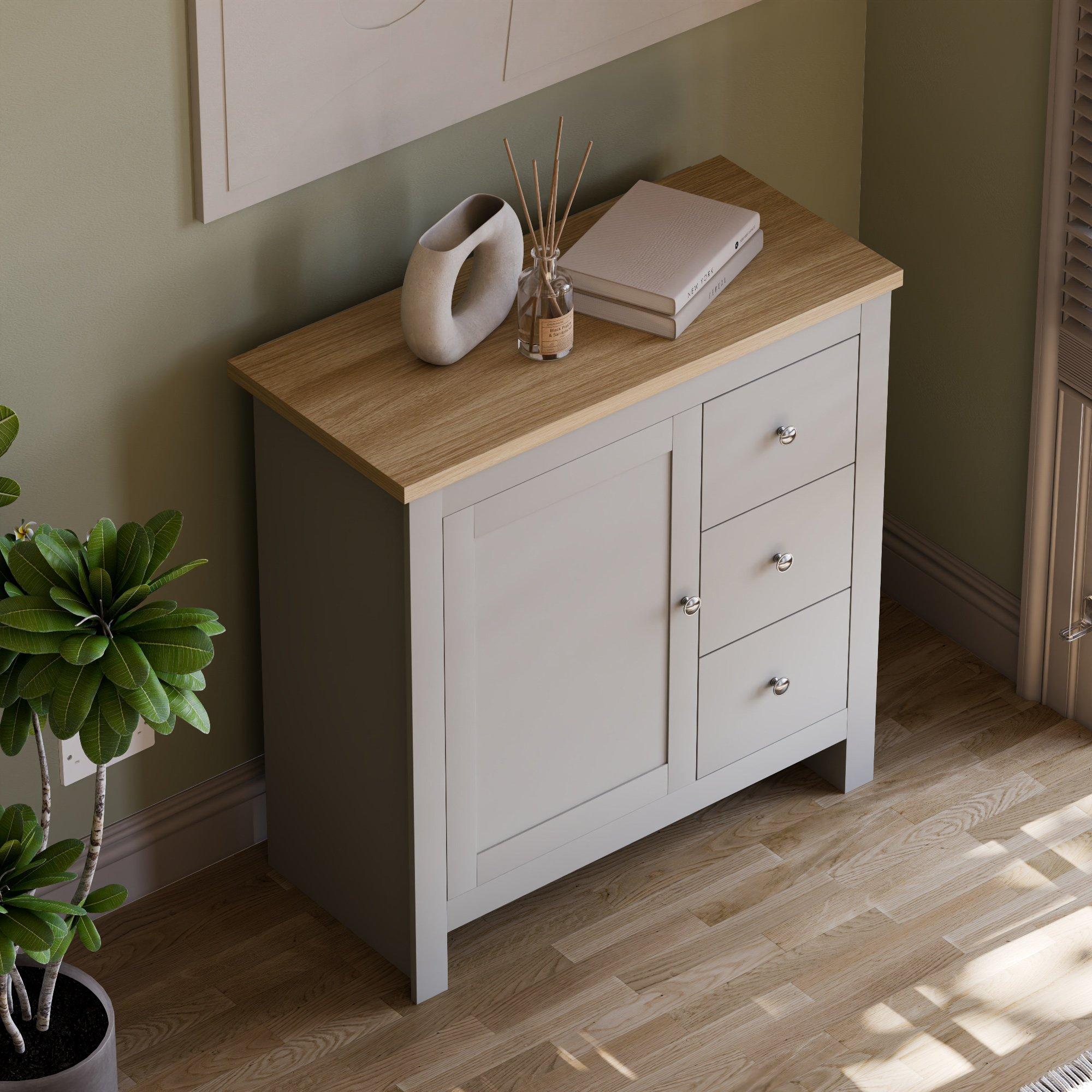 Grey - Lassic - Vida Designs Arlington 3 Drawer 1 Door Sideboard - 4