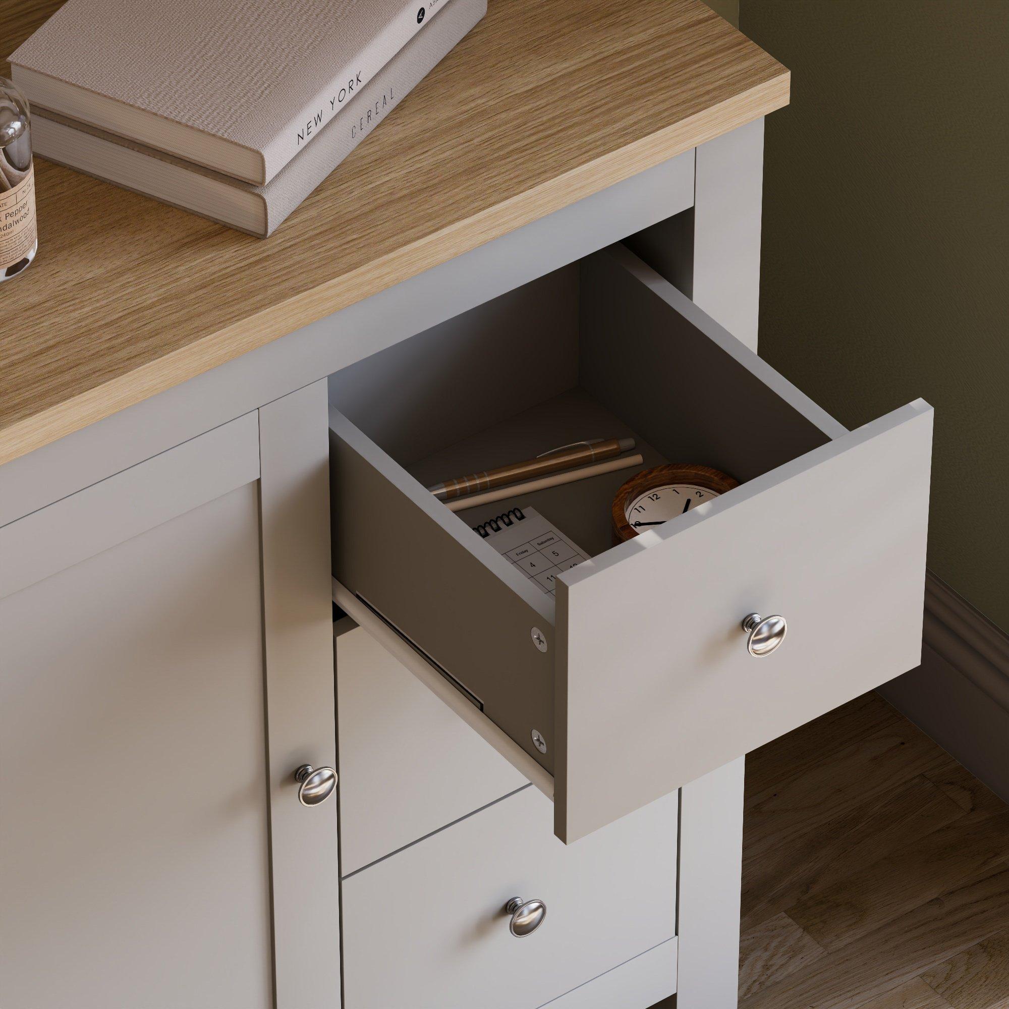 Grey - Lassic - Vida Designs Arlington 3 Drawer 1 Door Sideboard - 5