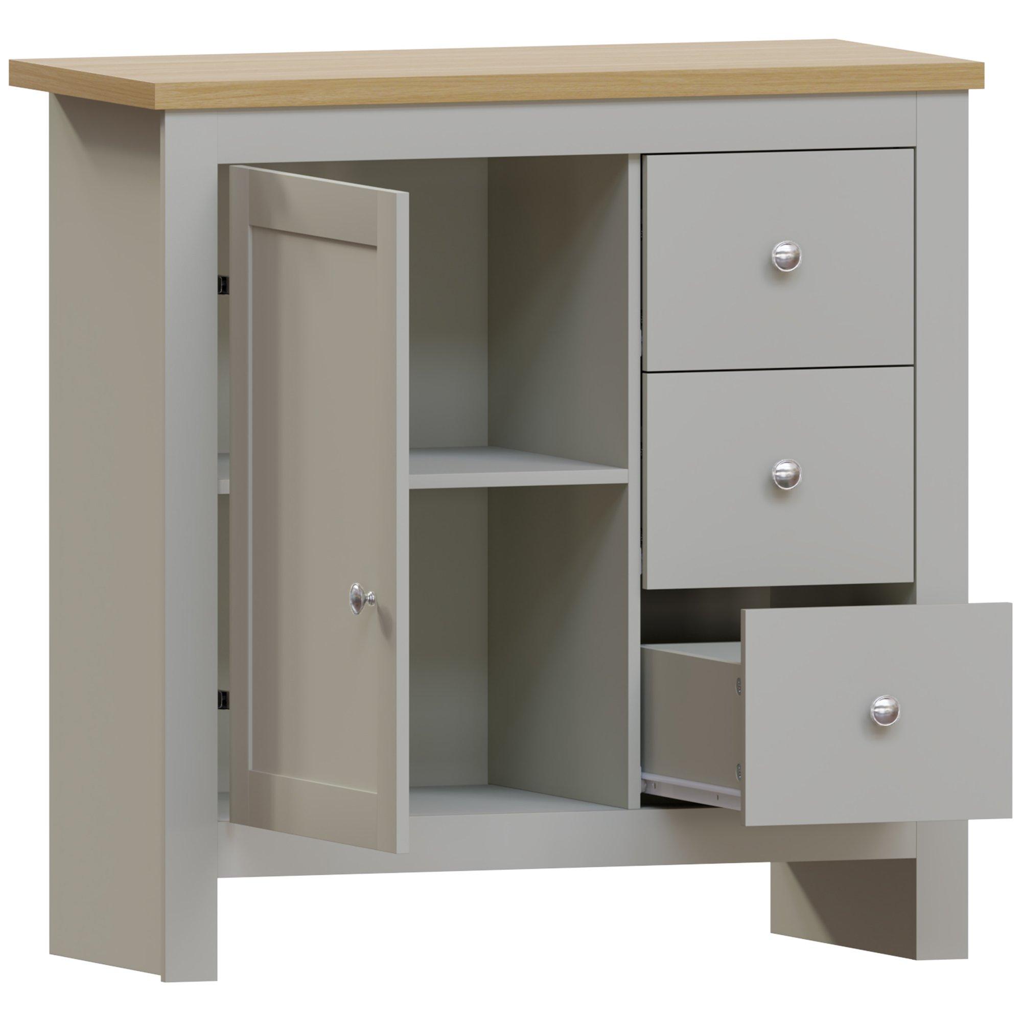 Grey - Lassic - Vida Designs Arlington 3 Drawer 1 Door Sideboard - 7