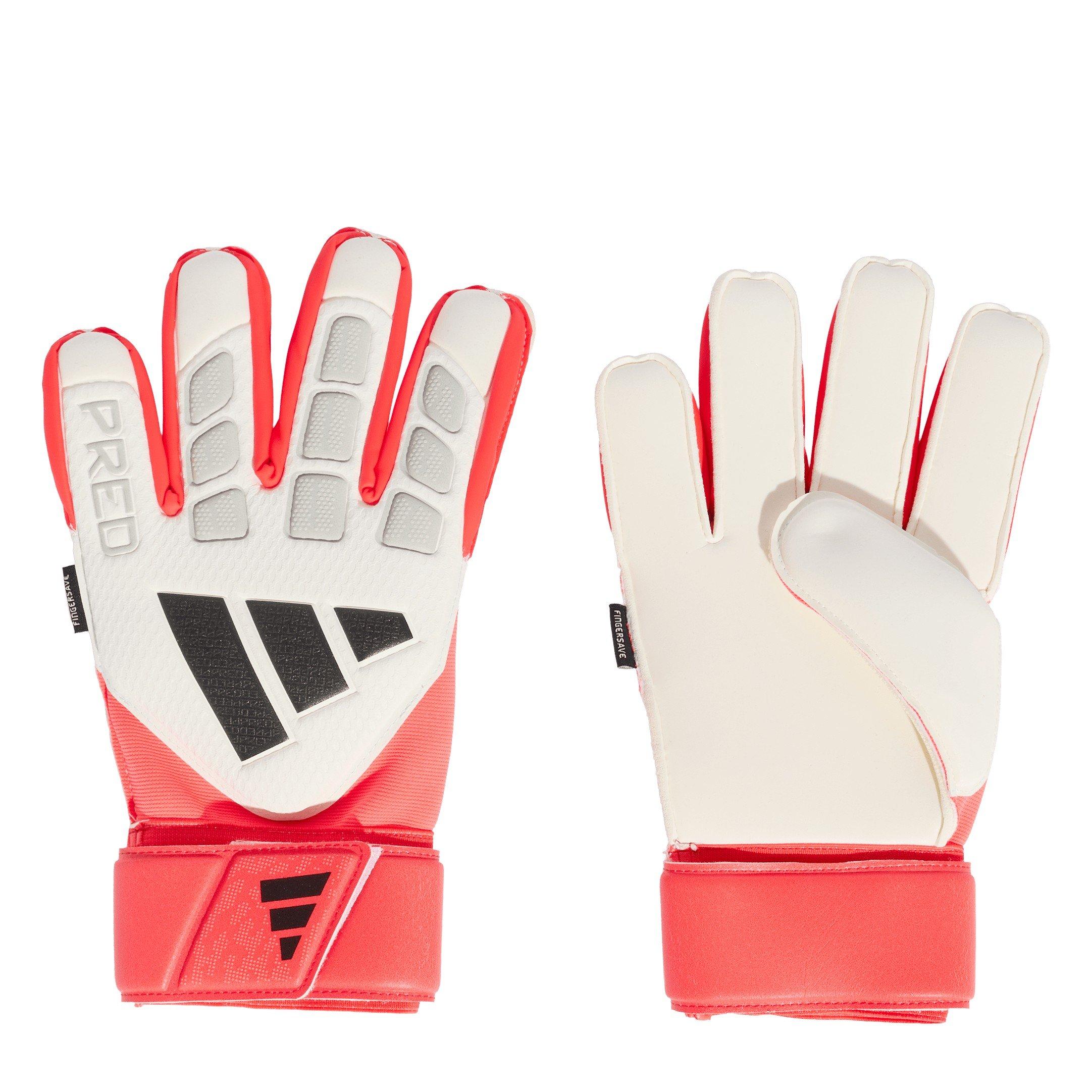 Adidas  Predator Match Fingersave Goalkeeper Gloves Adults - White/Red - 9