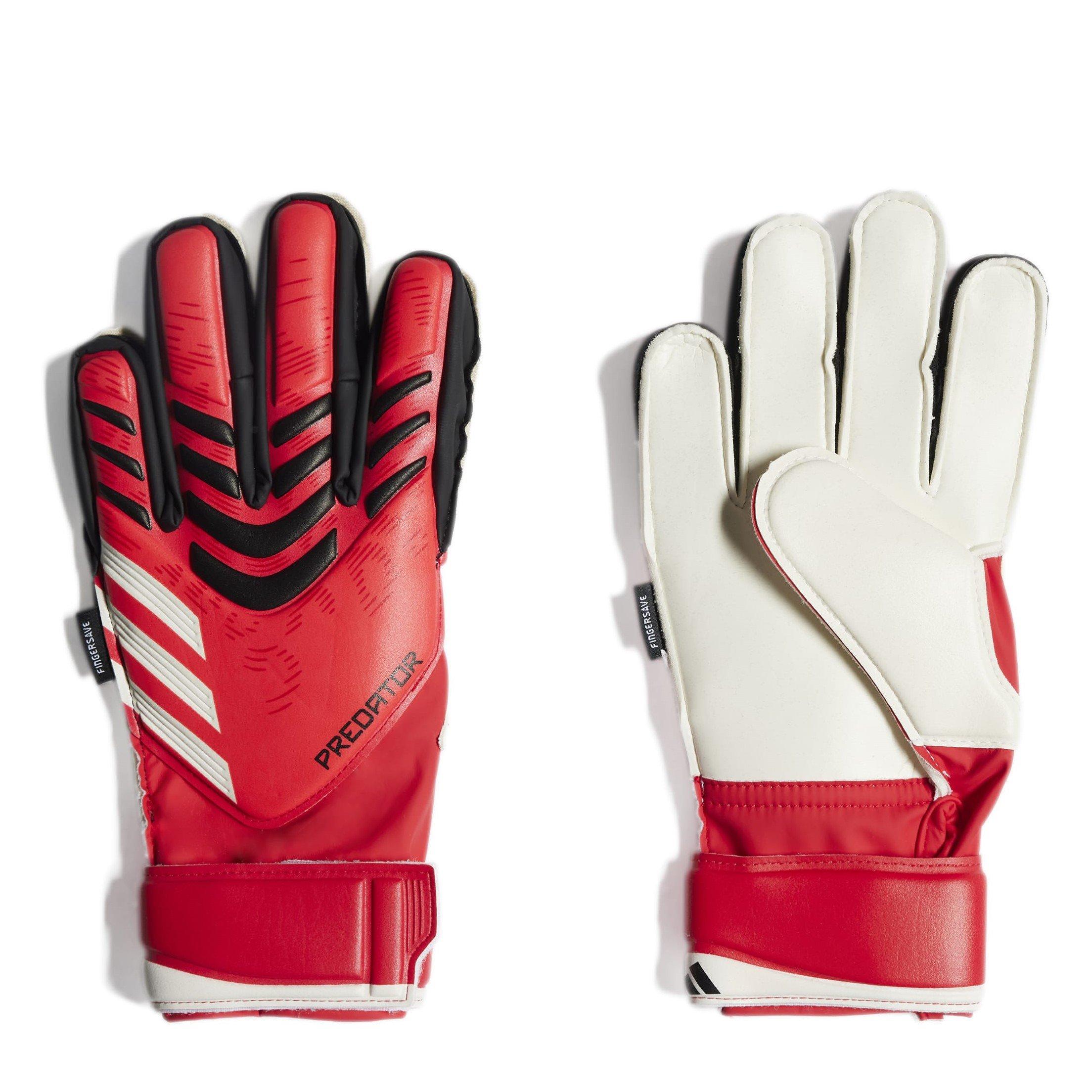 Adidas  Kids Pator Match Fingersave Goalkeeper Gloves Juniors - Red/Black - 7