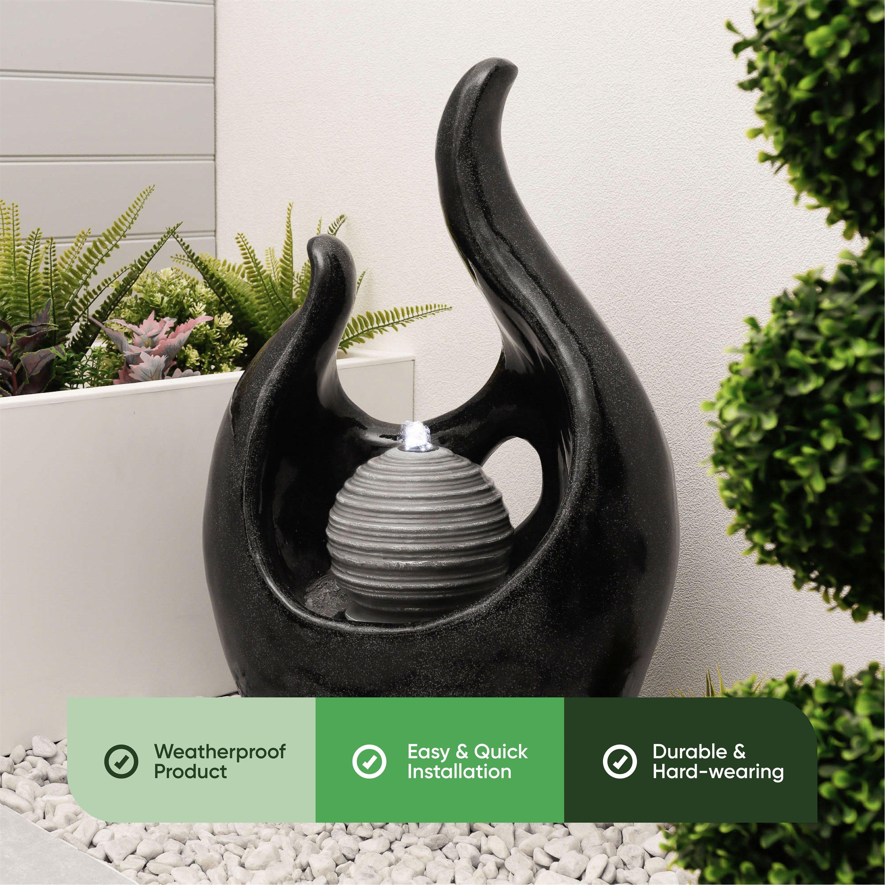 Grey - Streetwize - Stylish Marble Effect Water Feature - 4