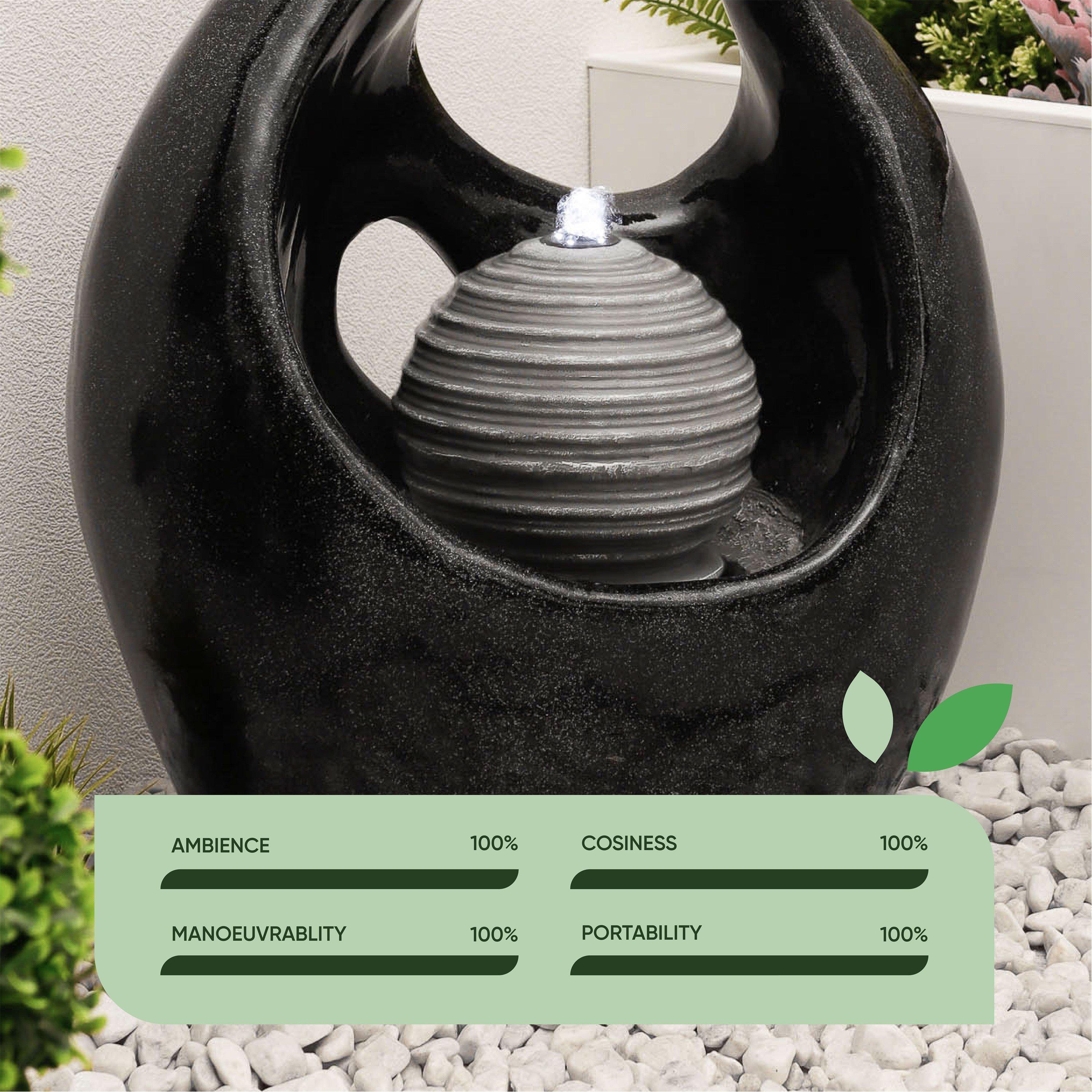 Grey - Streetwize - Stylish Marble Effect Water Feature - 7