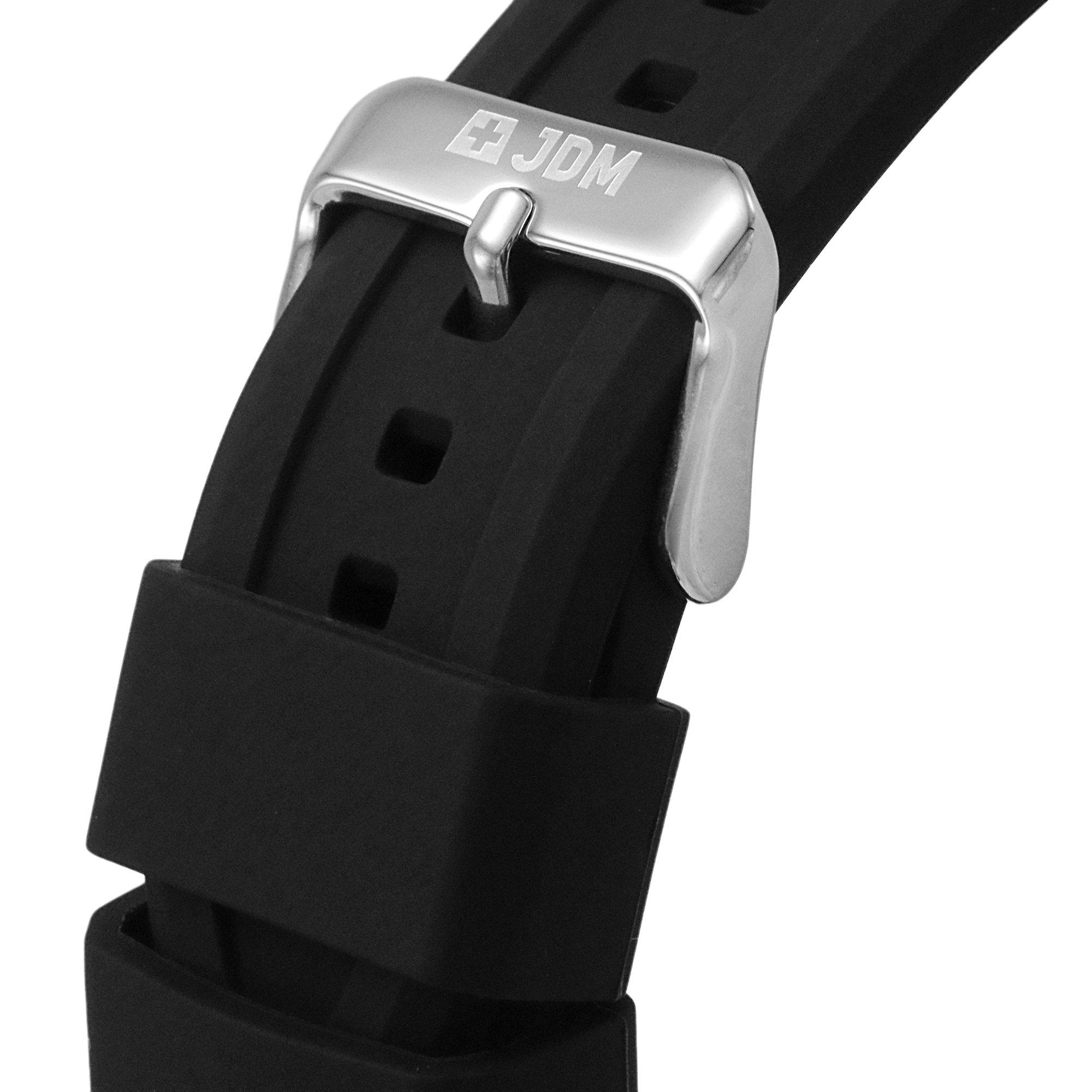 Silver Green An - JDM Military - Tango Black Silicone Green Dial Watch - 6