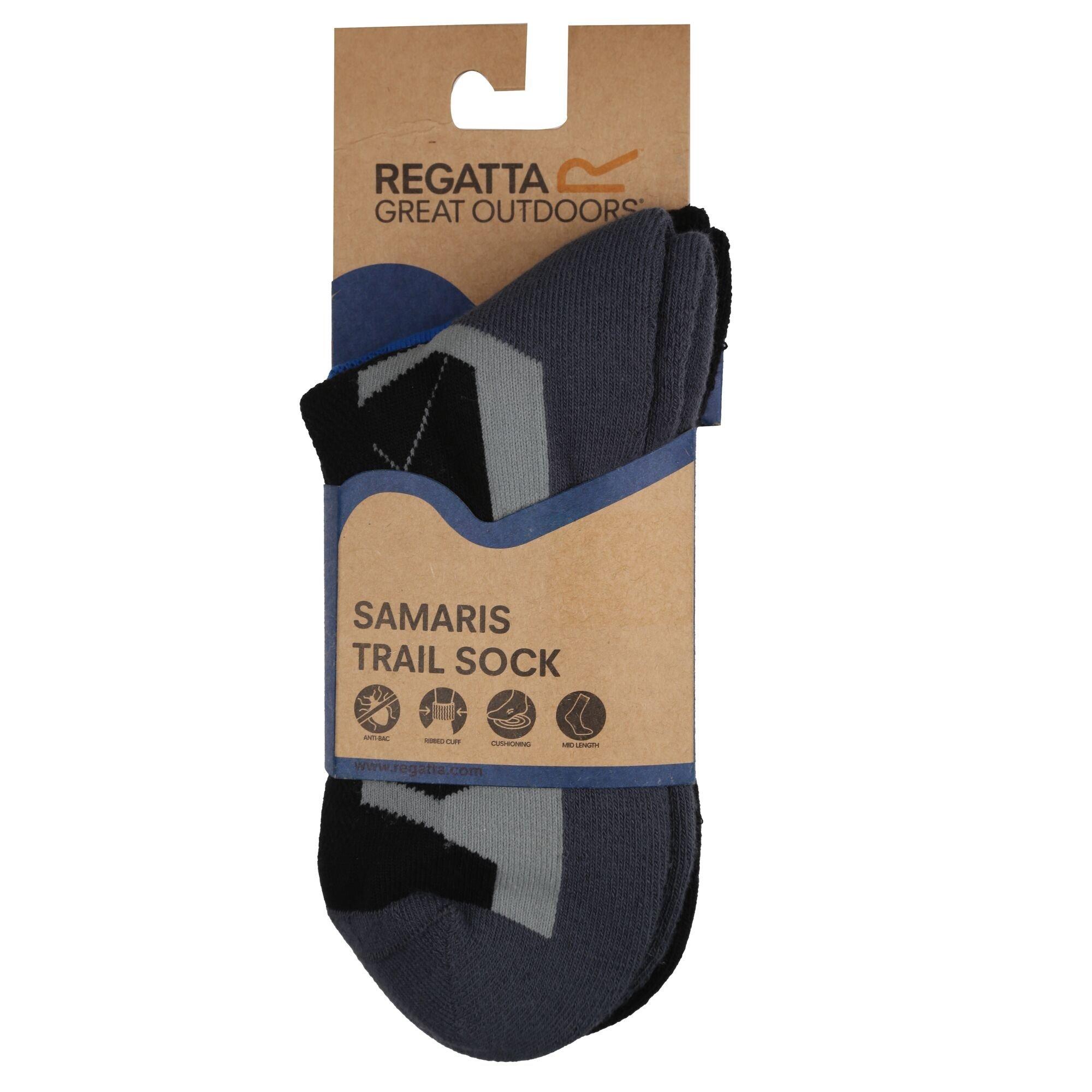 Black/Hawaii - Regatta - 2 Pack Outdoor Active Socks - 3
