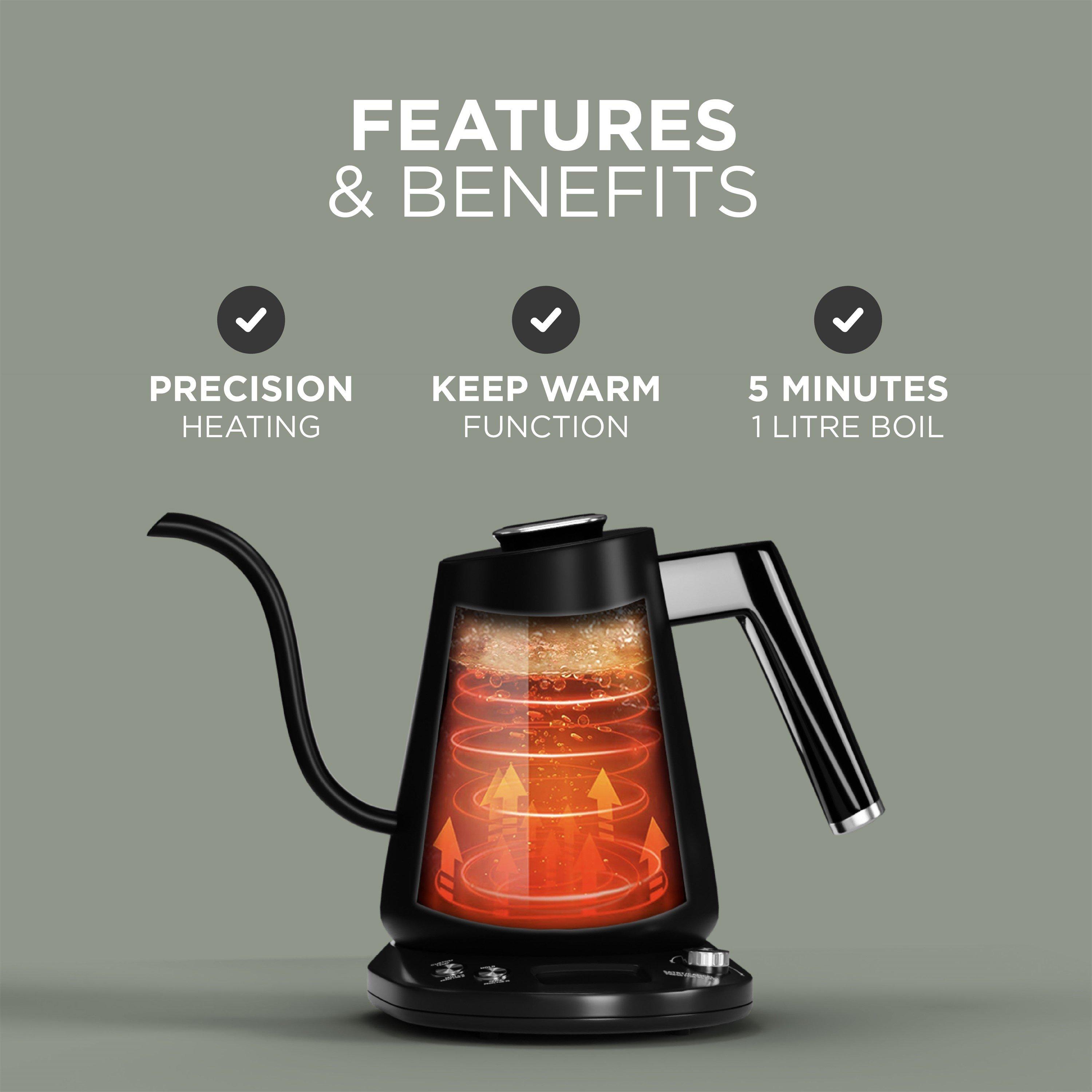 Black - DMD Collective - Electric Gooseneck Pour Over Kettle - 4