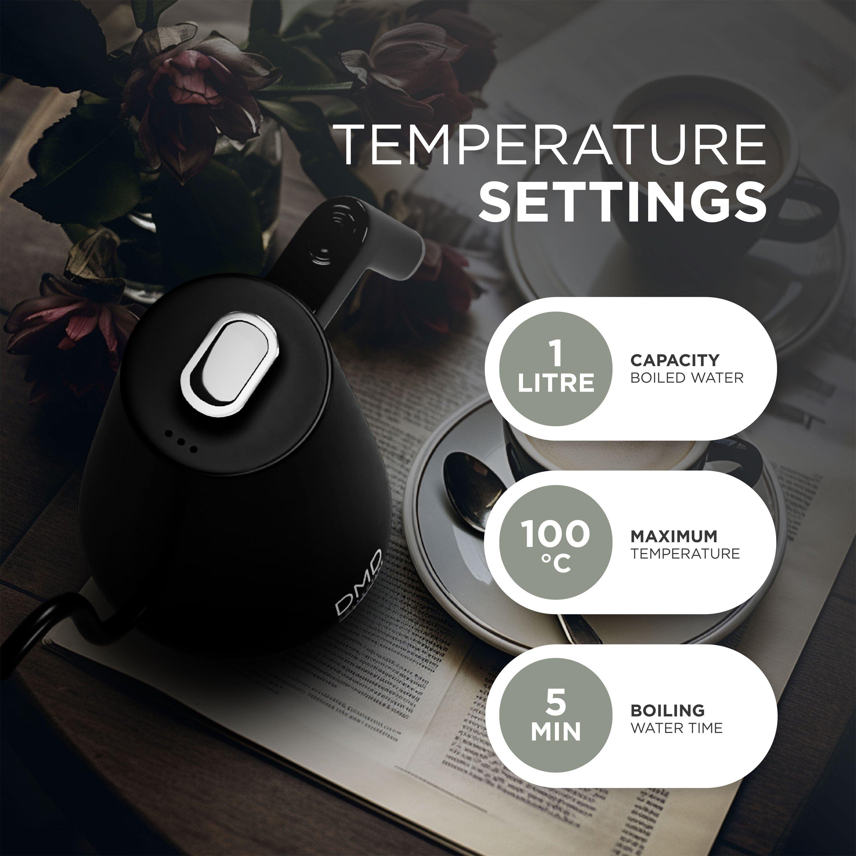 Black - DMD Collective - Electric Gooseneck Pour Over Kettle - 5