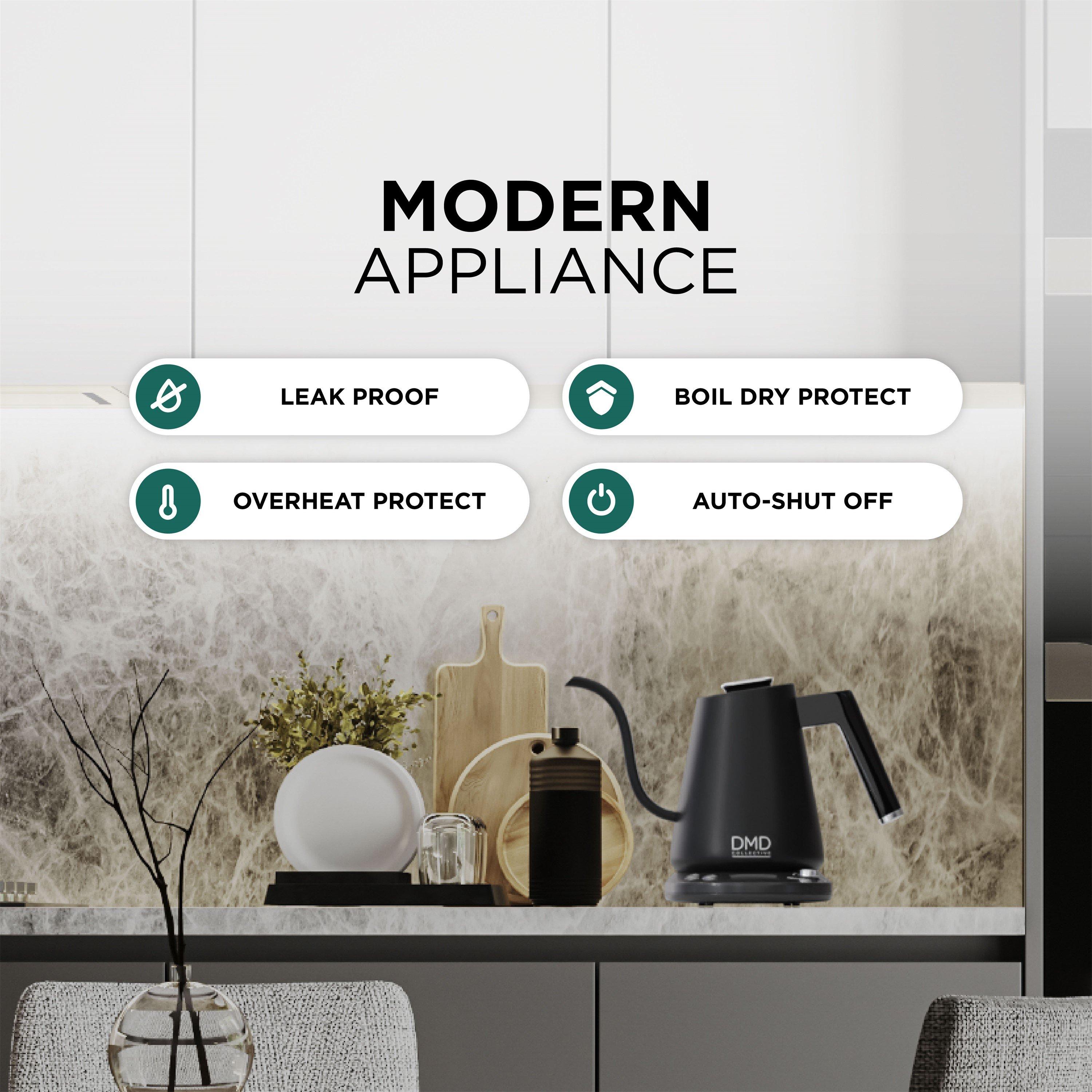 Black - DMD Collective - Electric Gooseneck Pour Over Kettle - 7