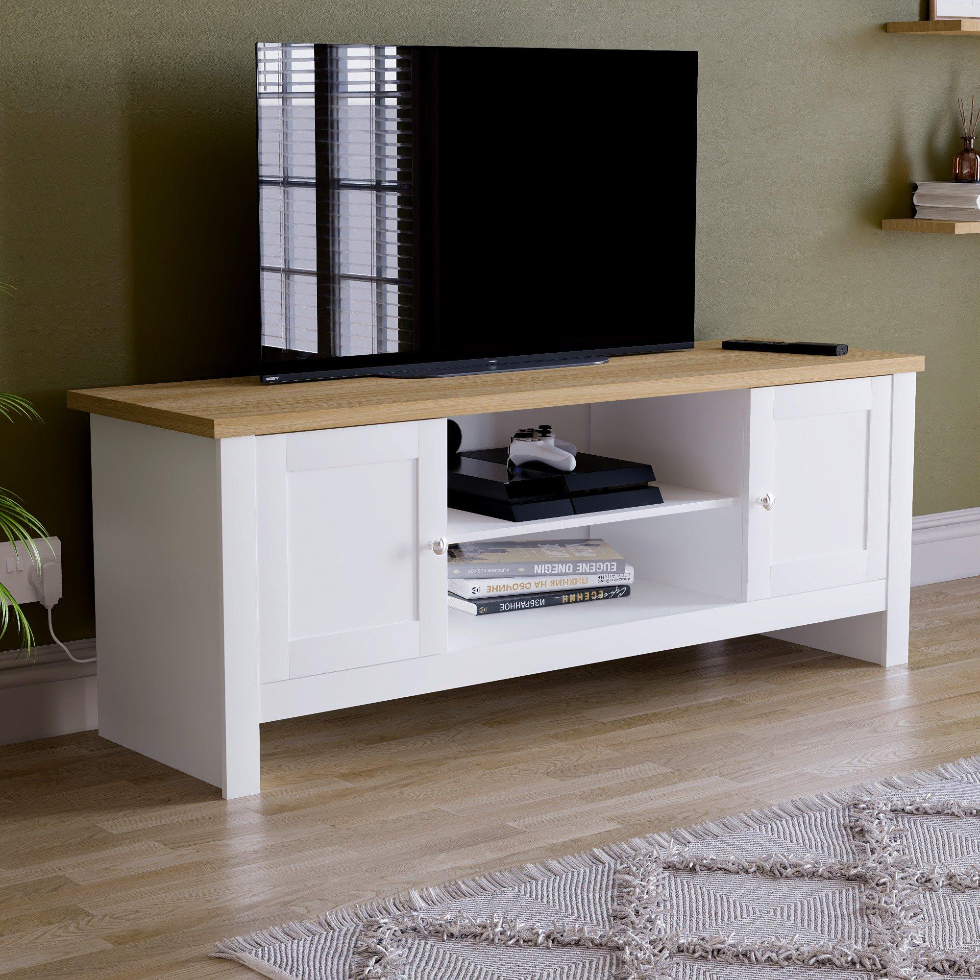 Lassic  Vida Designs Arlington 2 Door Tv Unit - White - 2 Door