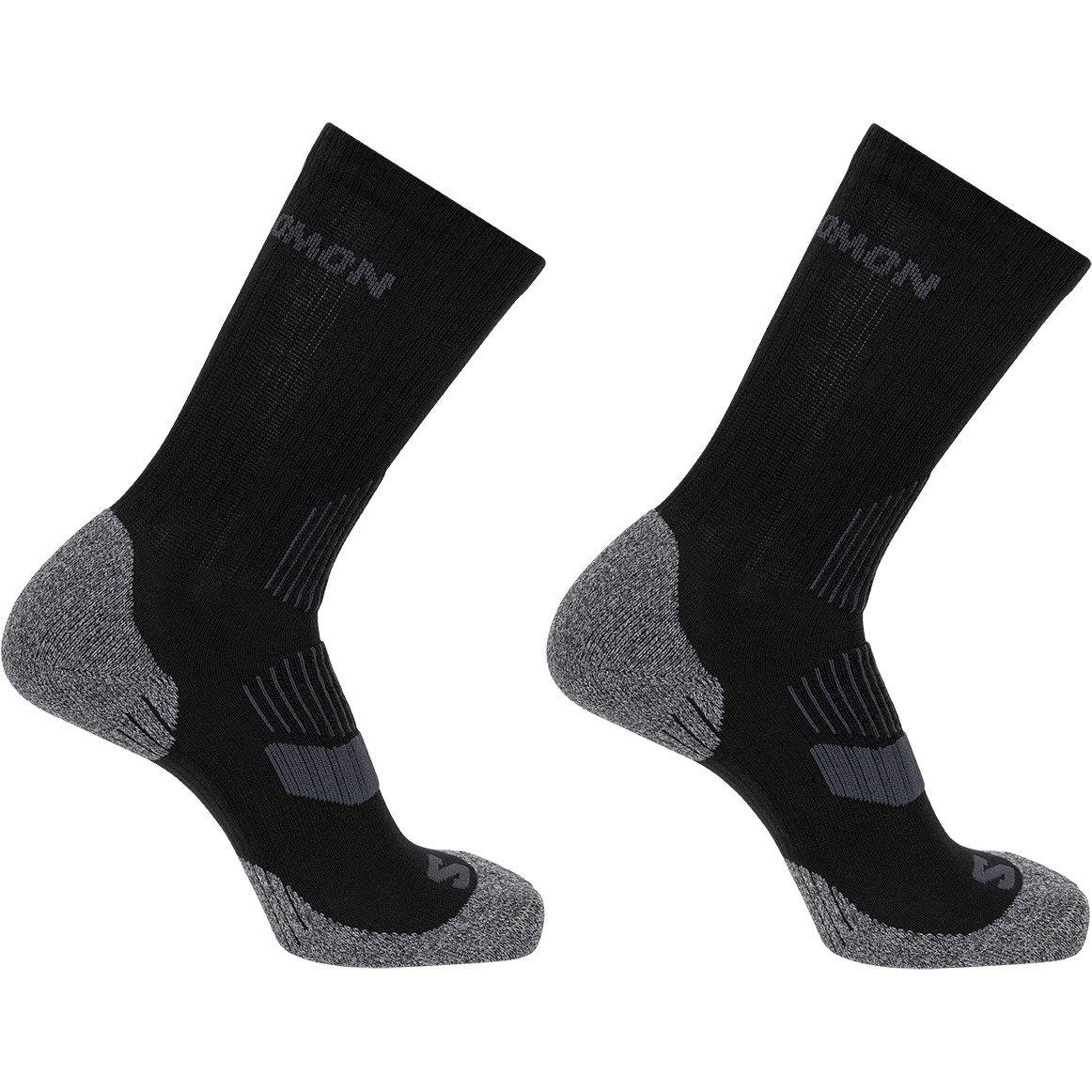 Nero/Grigio - Salomon - Lightweight Crew 2 Pack Walking Socks Unisex
