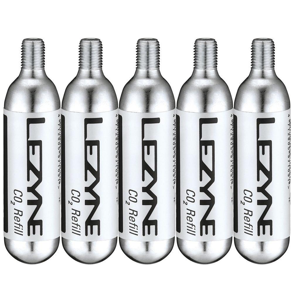 Silver/ W/B Sti - Lezyne - Threaded CO2 Cartridge pack of 5