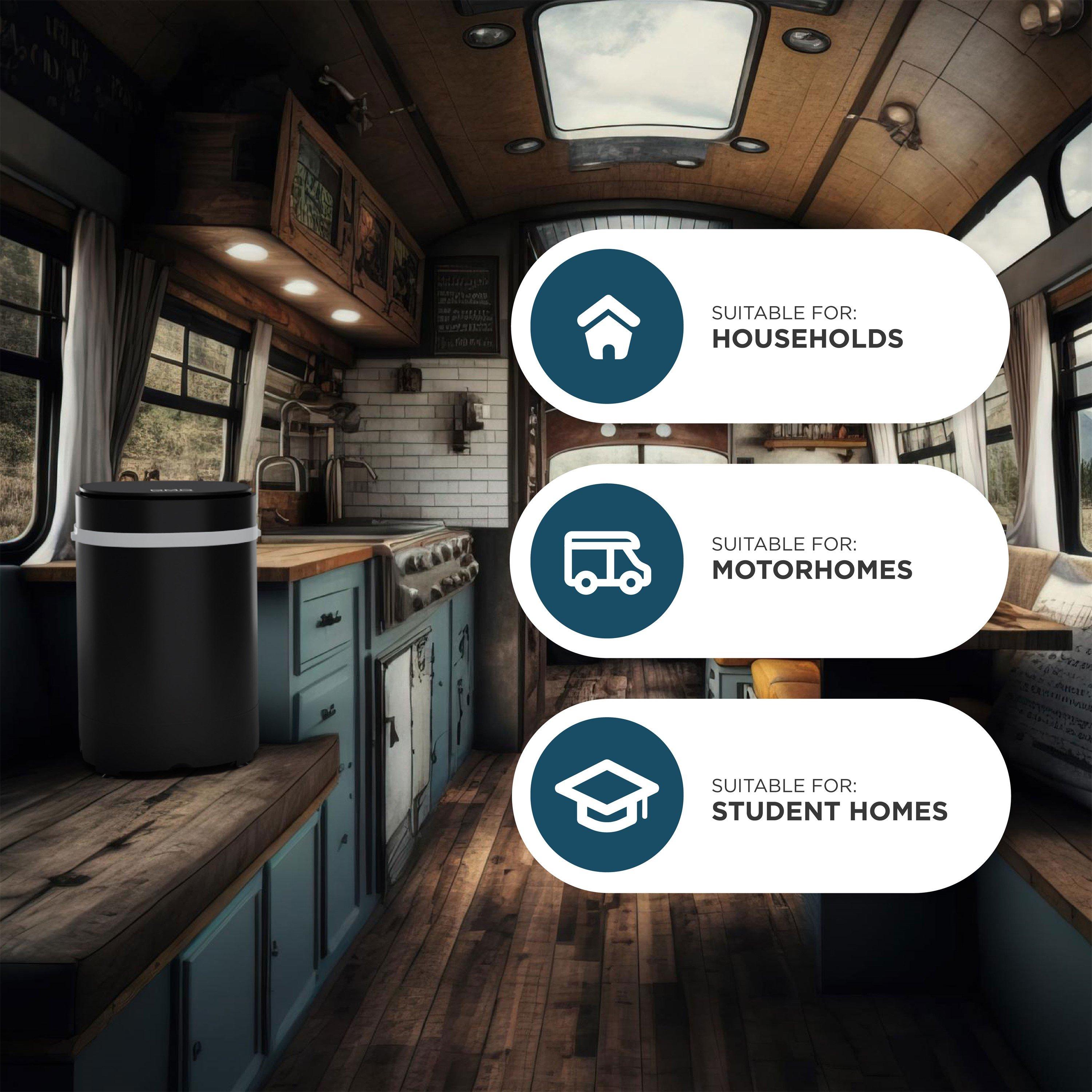 Black - DMD Collective - 2-in-1 Portable Washing Machine & Spin Dryer - 5