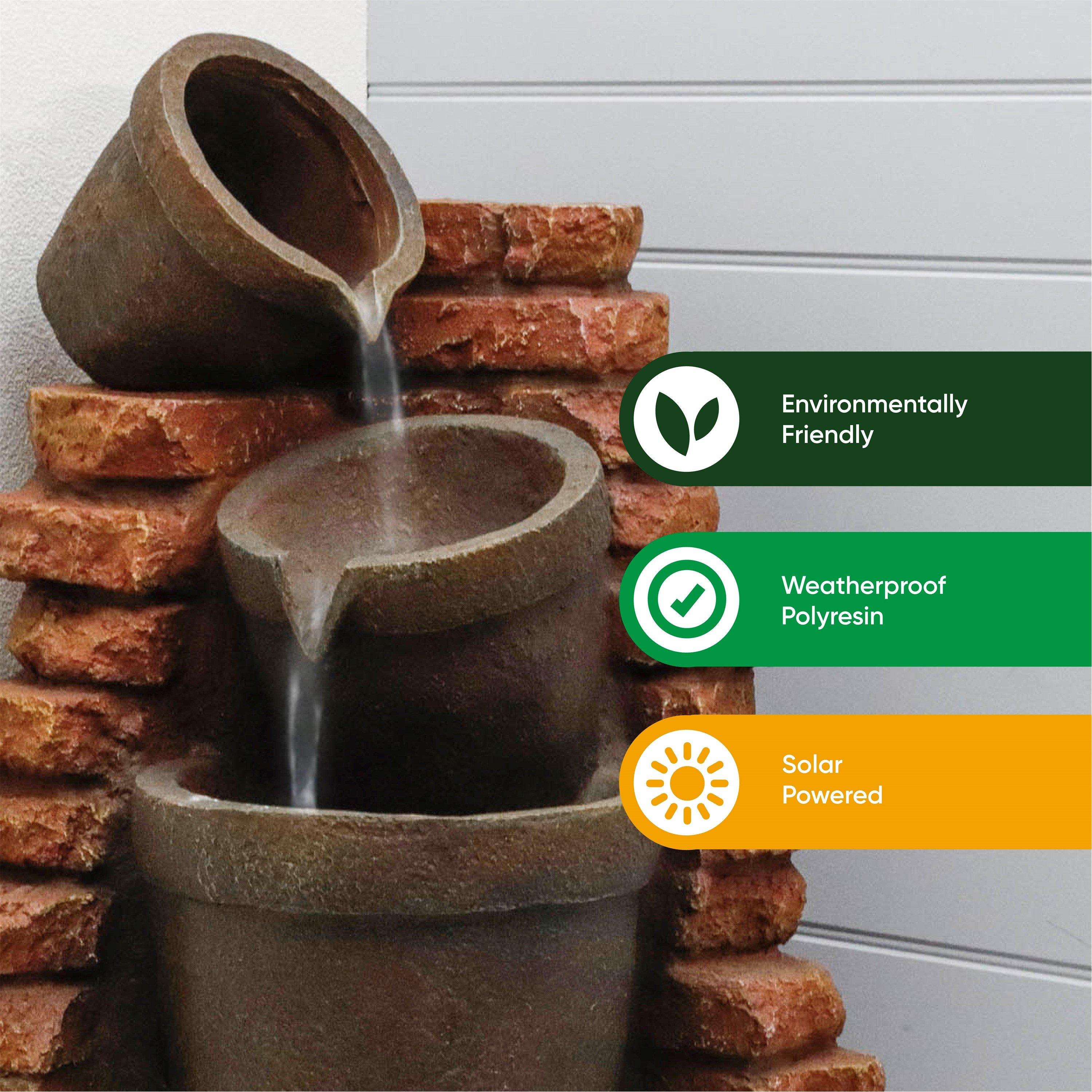 Brown - Streetwize - Solar Brick Water Feature - 4