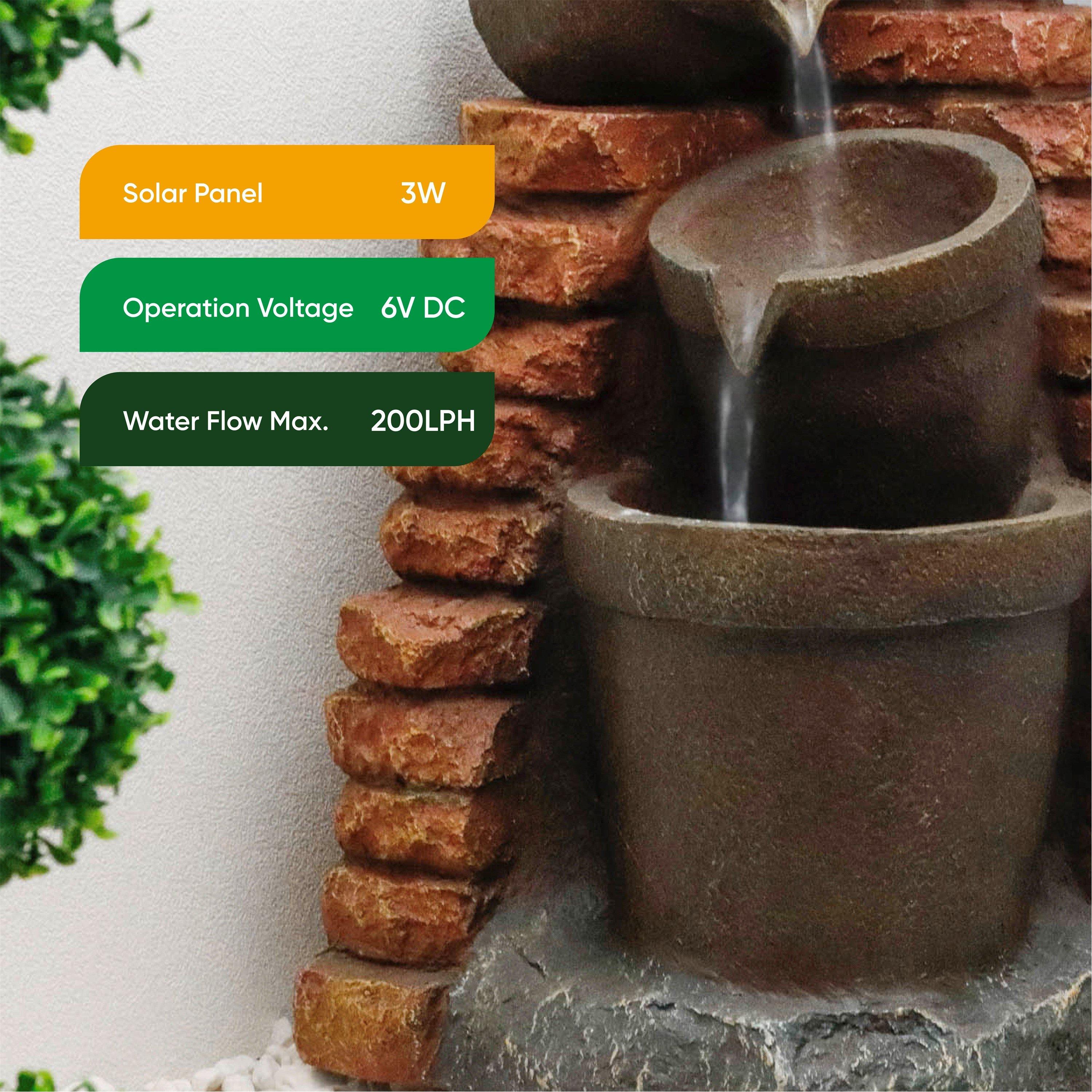 Brown - Streetwize - Solar Brick Water Feature - 6