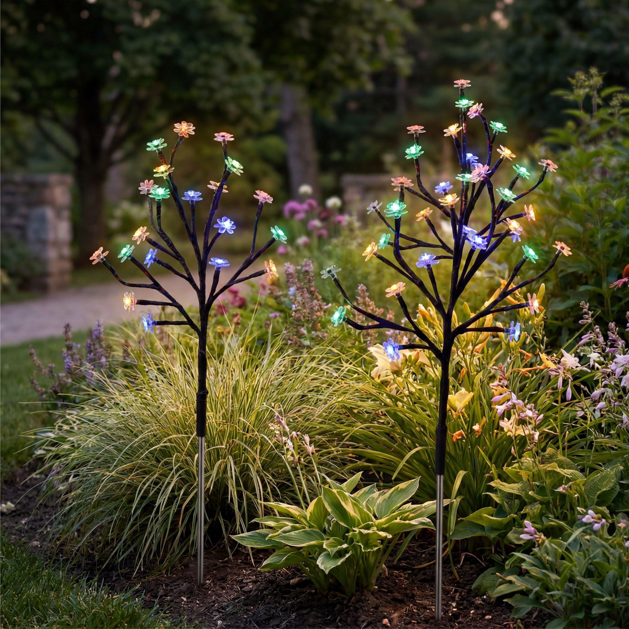 Multi - Streetwize - Set of 2 Solar Flower Tree Light - 1