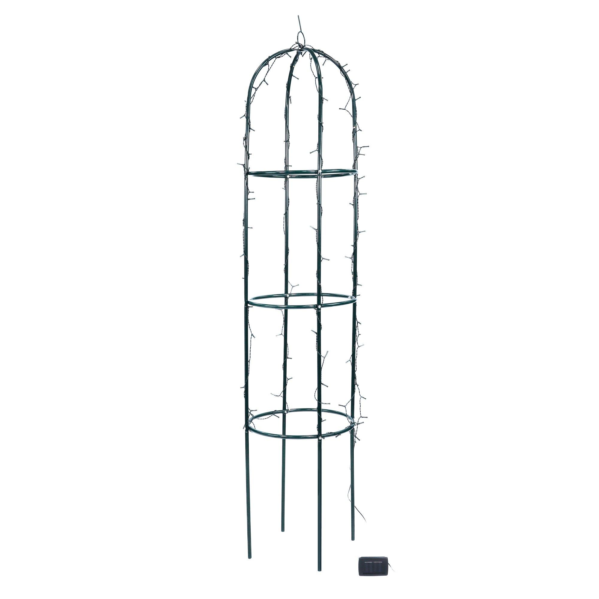 Black - Streetwize - 100 LEDs Solar Light up Trellis - 1