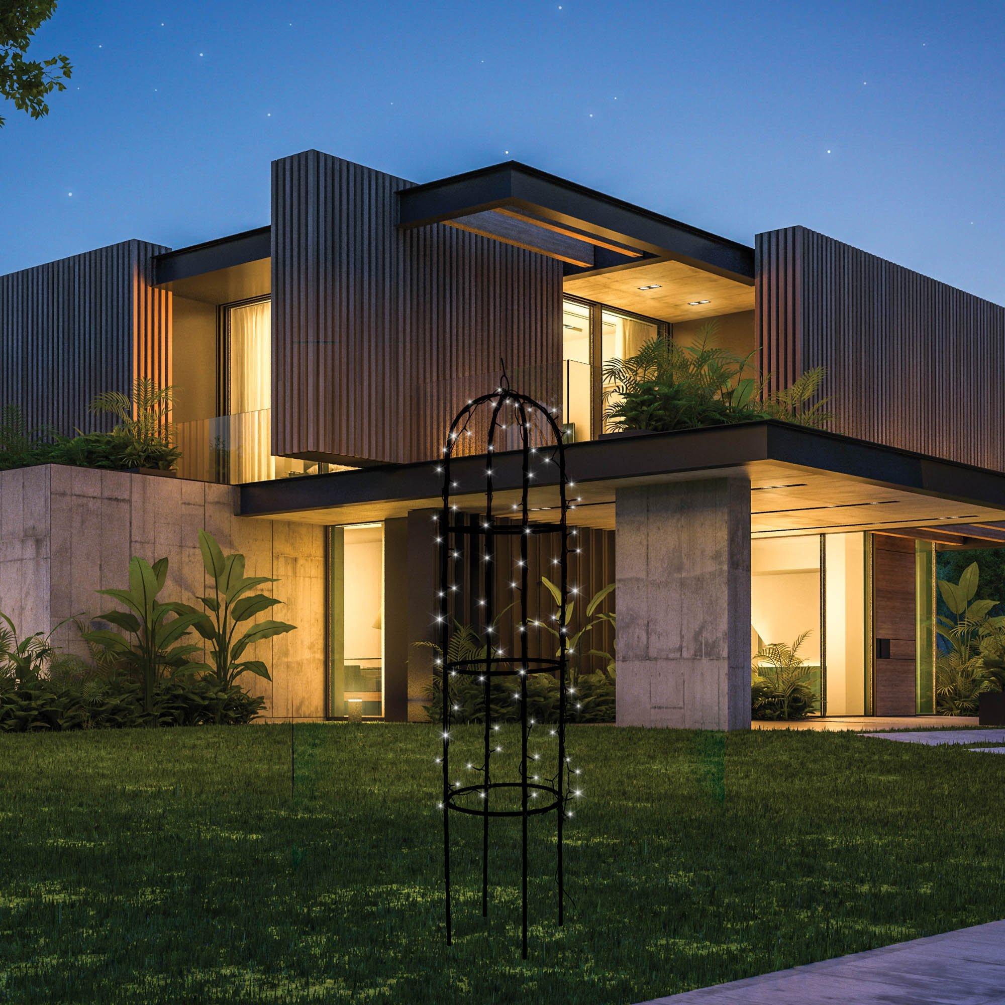 Black - Streetwize - 100 LEDs Solar Light up Trellis - 3