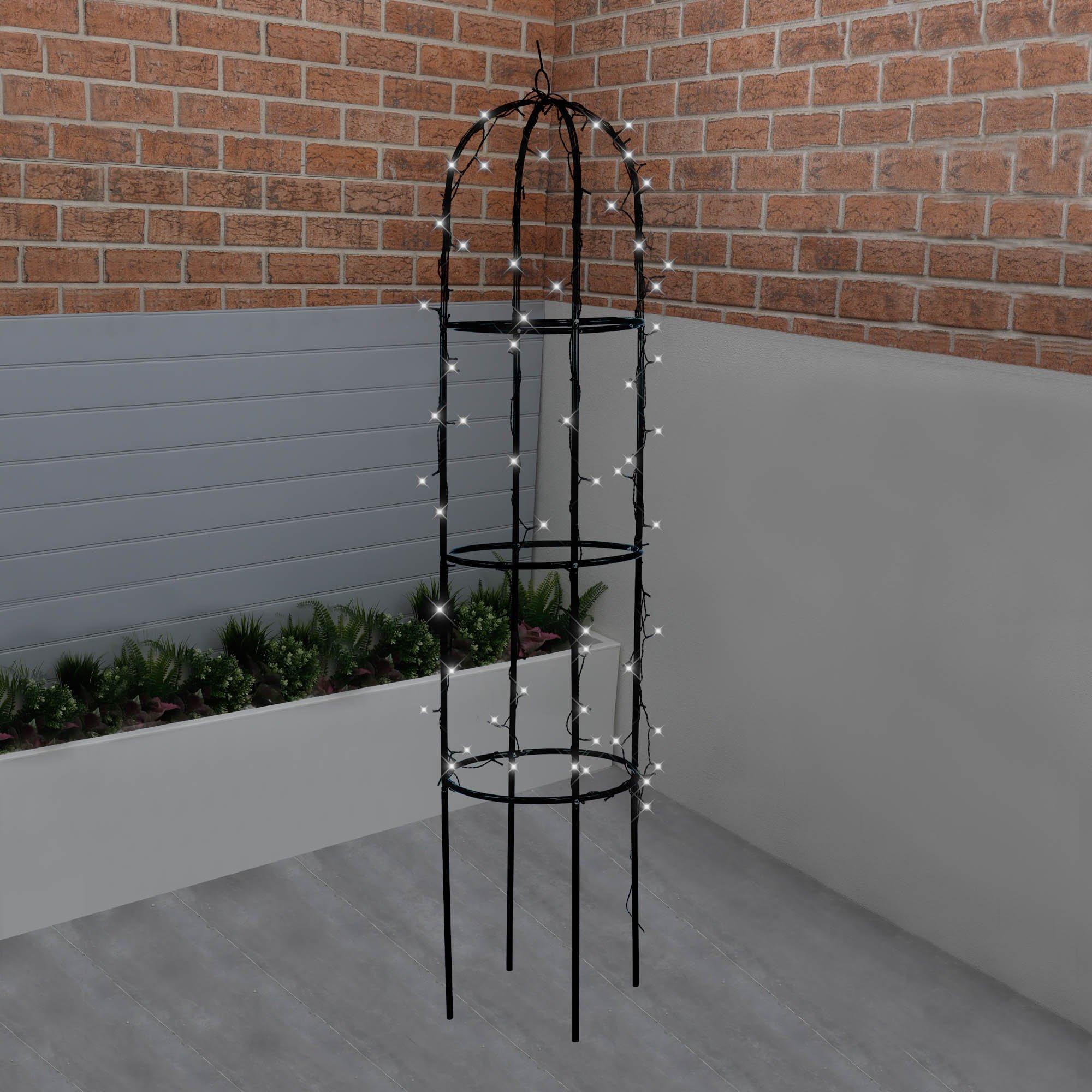 Black - Streetwize - 100 LEDs Solar Light up Trellis - 5