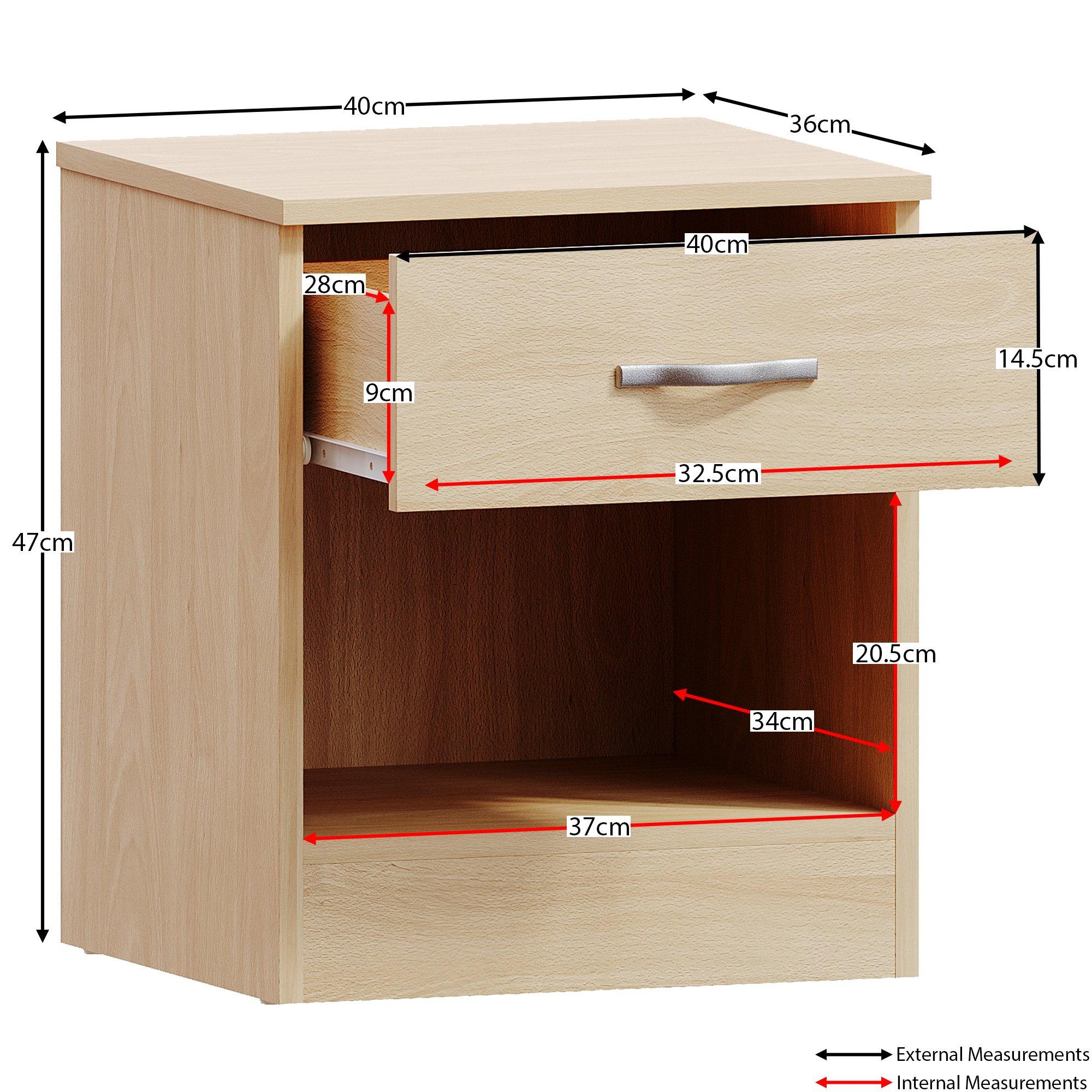 Pine - Lassic - Vida Designs Riano 1 Drawer Bedside Chest - 2
