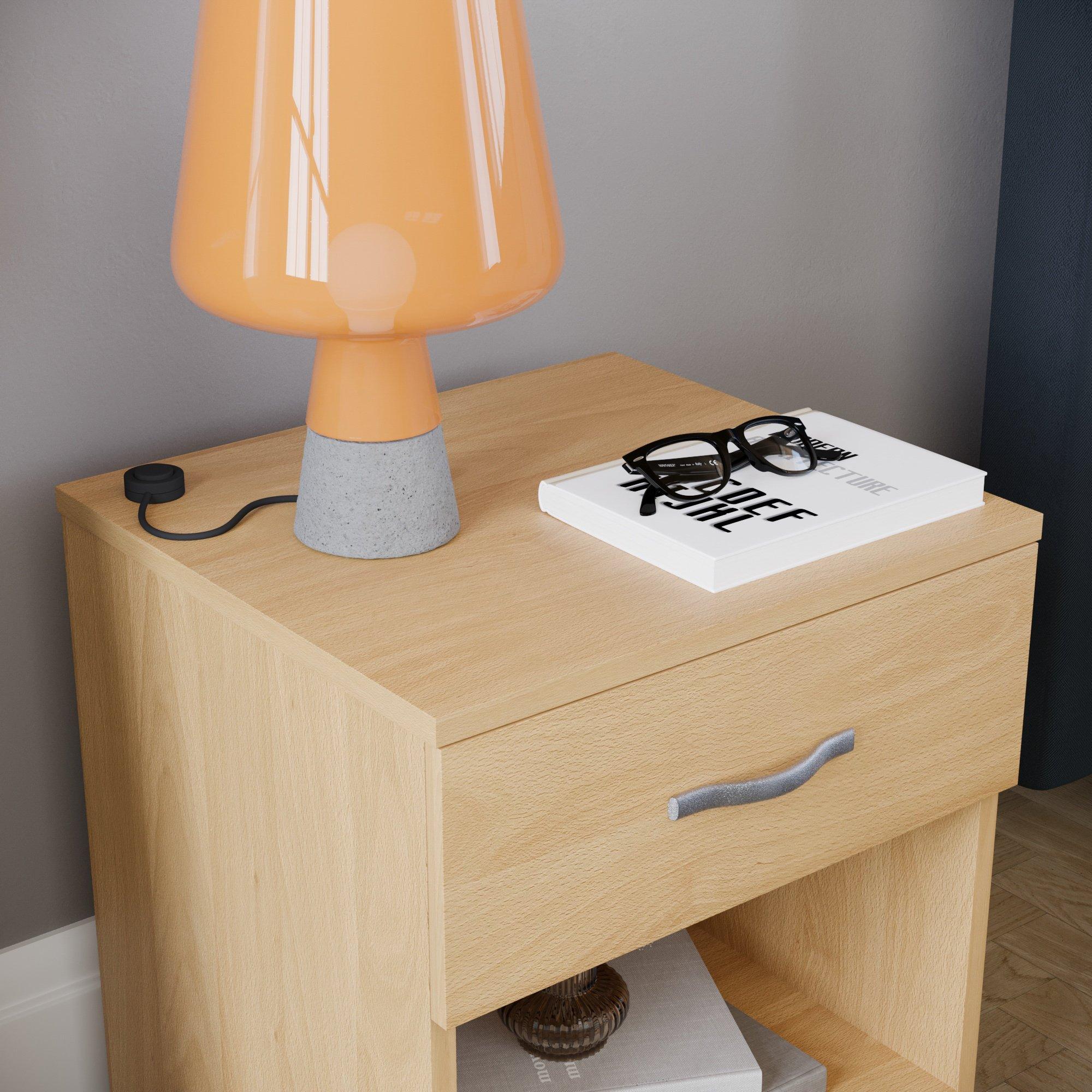 Pine - Lassic - Vida Designs Riano 1 Drawer Bedside Chest - 4