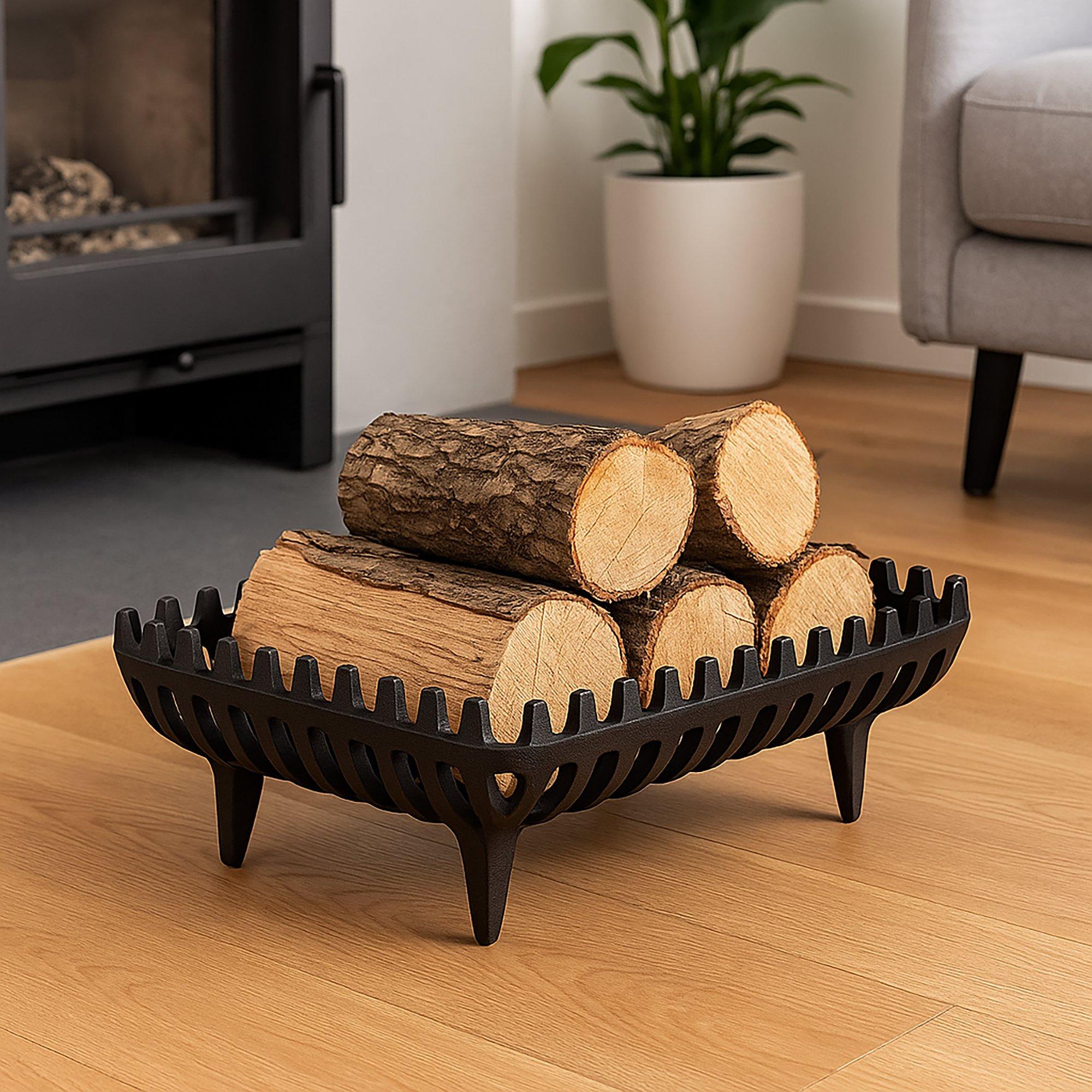Black - Lassic - Fire Vida Cast Iron Log Basket Large - 1