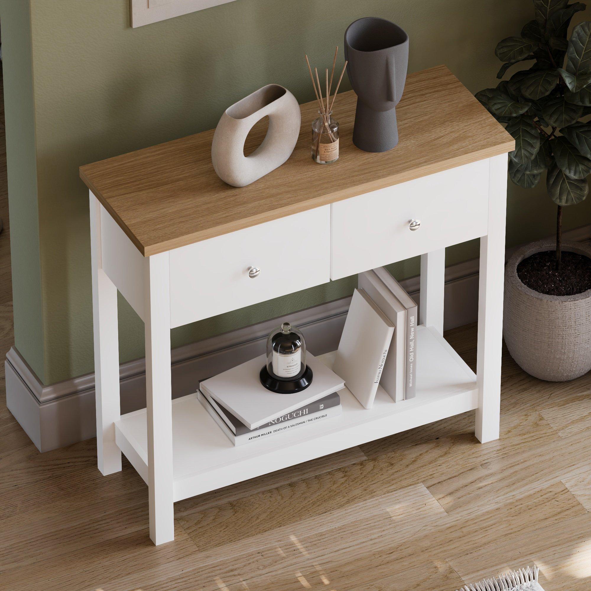 White - Lassic - Vida Designs Arlington 2 Drawer Console Table - 4