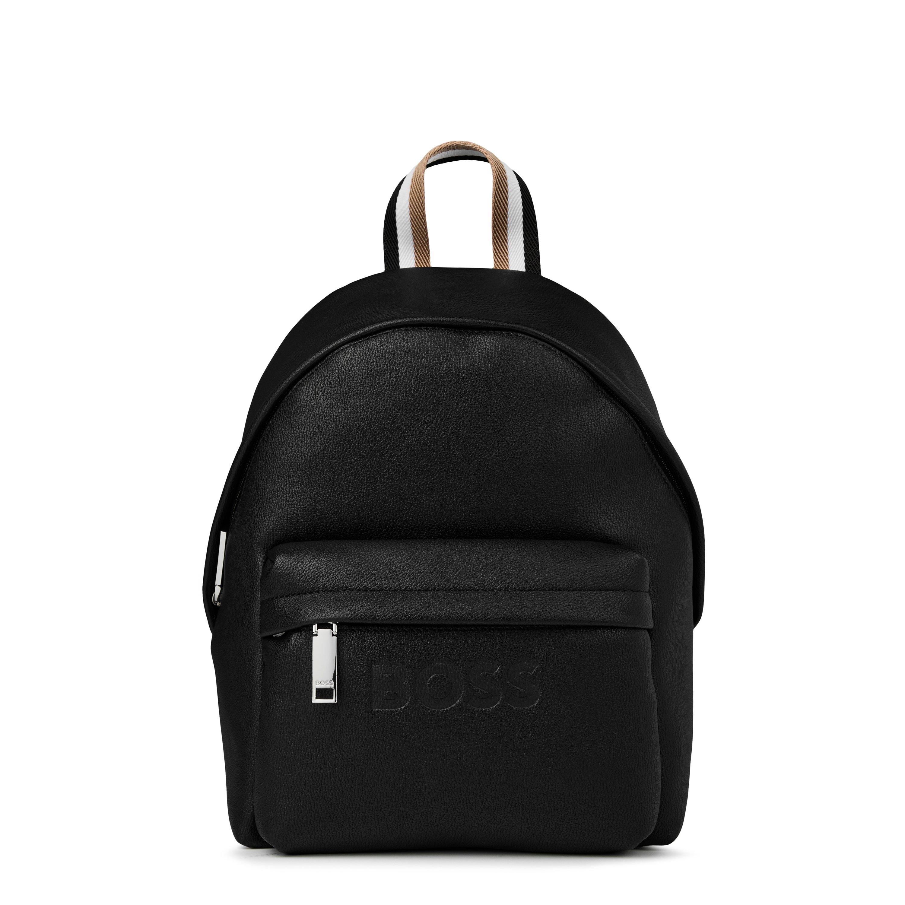 Black - Boss - Women's Addison Textured Faux Leather Backpack - 1