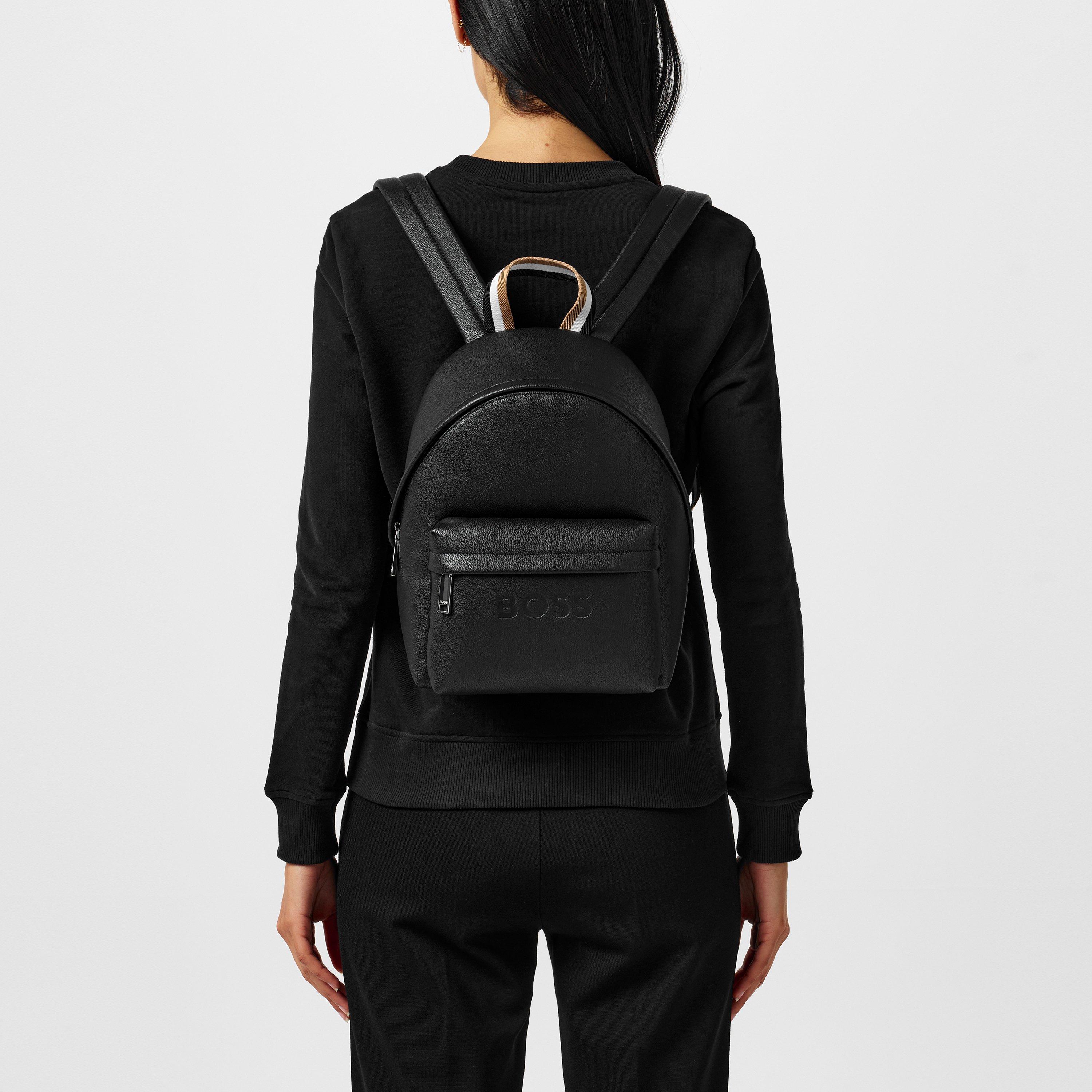 Black - Boss - Women's Addison Backpack, Luxurious Textured Leather - 6