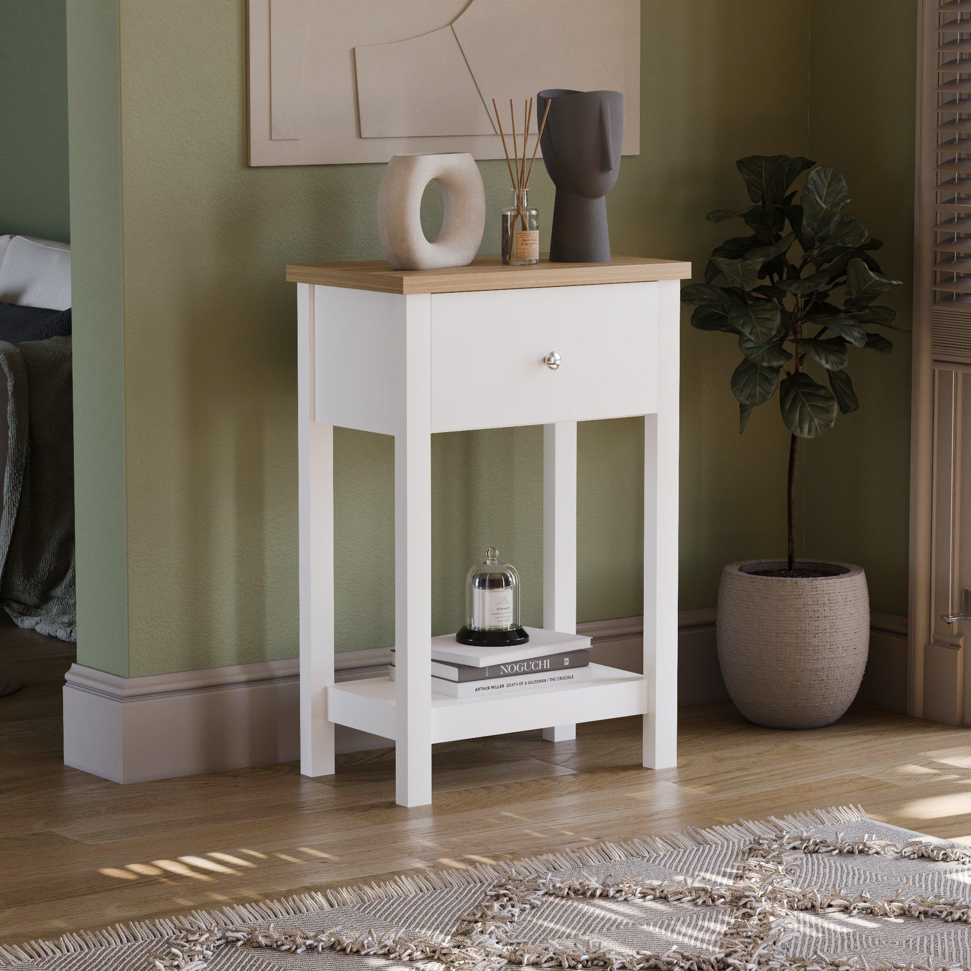 Lassic  Vida Designs Arlington 1 Drawer Console Table - White - 1 Drawer