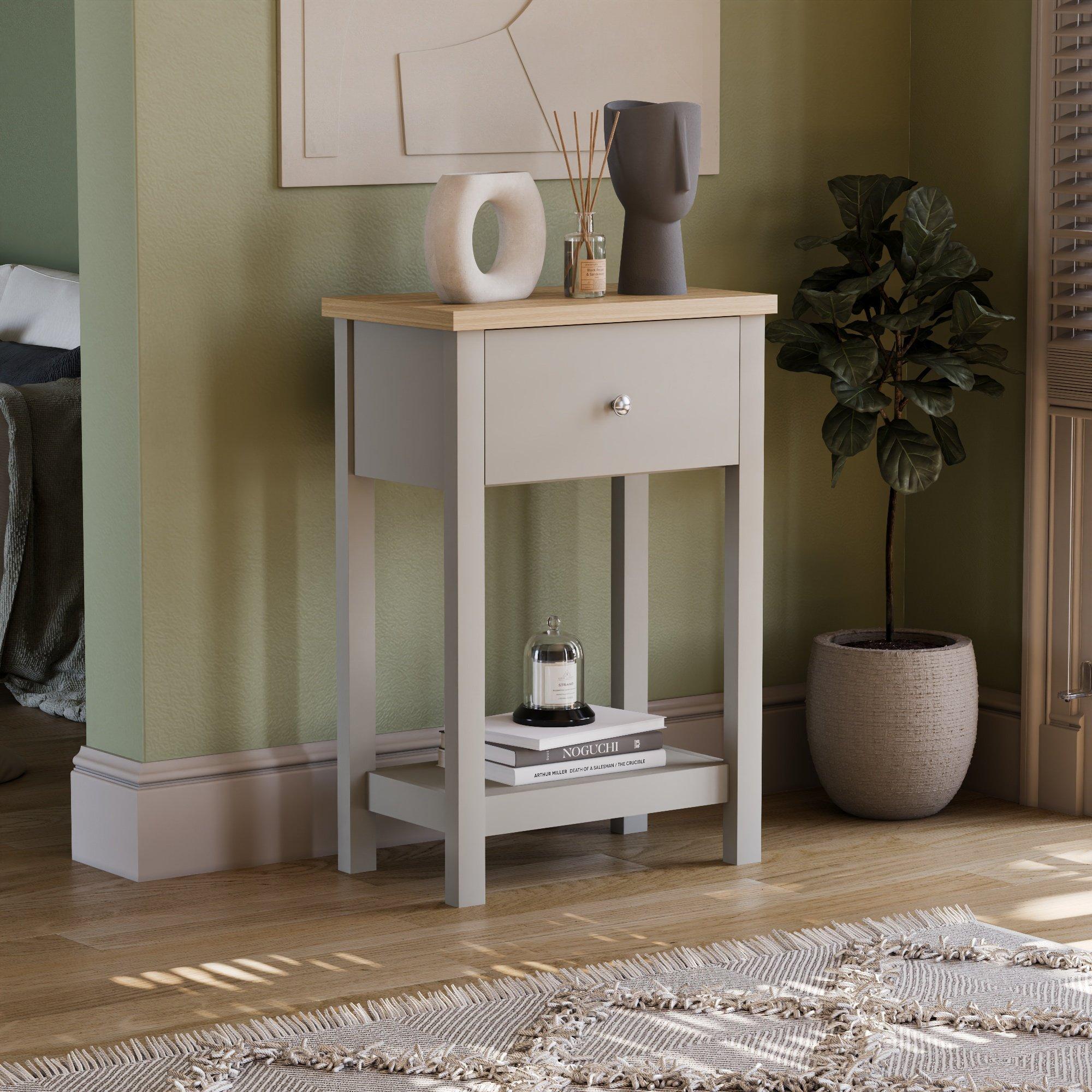 Lassic  Vida Designs Arlington 1 Drawer Console Table - Grey - 1 Drawer