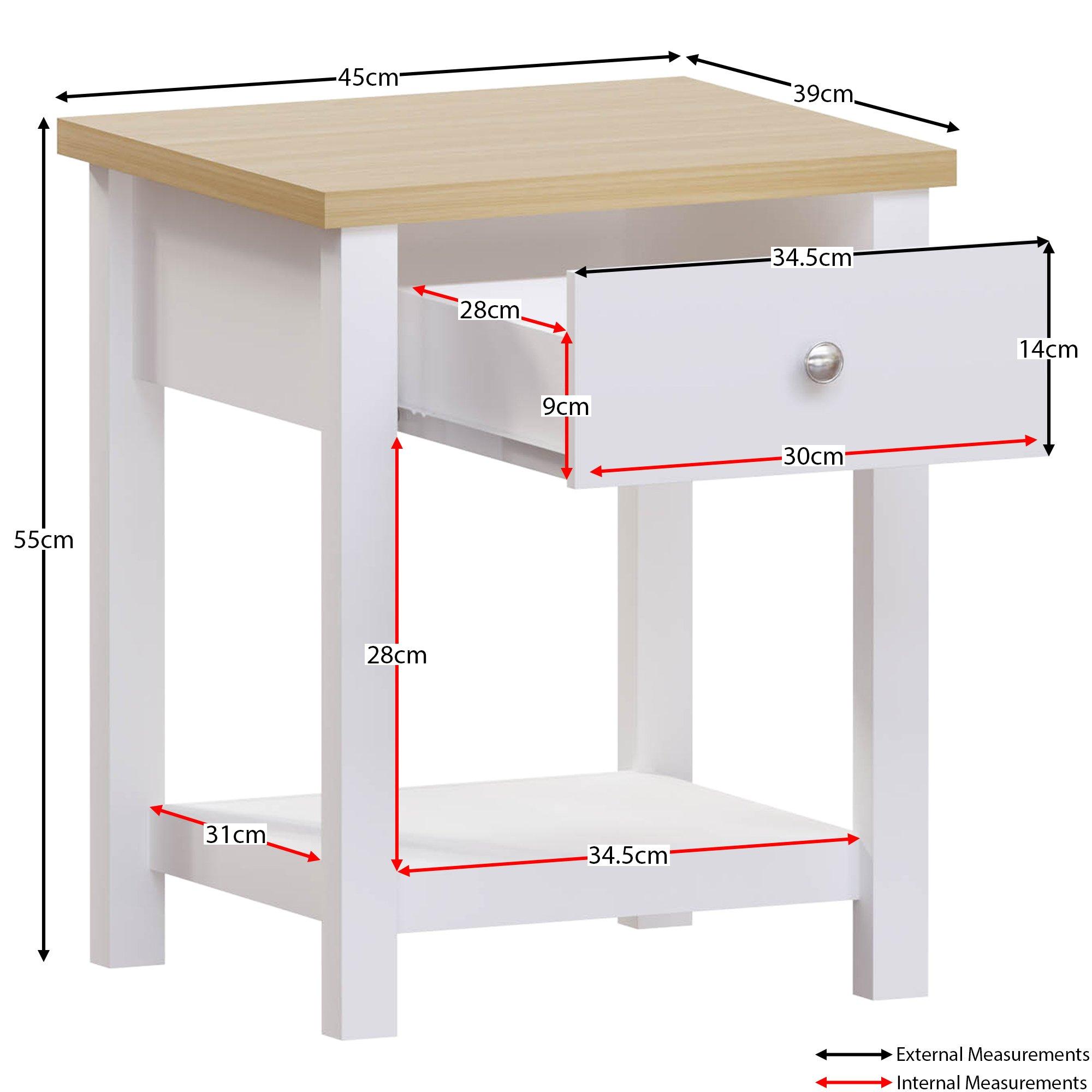 White - Lassic - Vida Designs Arlington 1 Drawer Side Table - 2