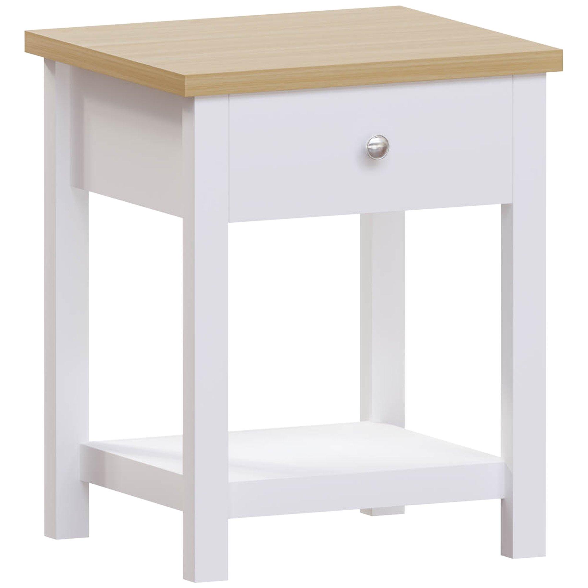 White - Lassic - Vida Designs Arlington 1 Drawer Side Table - 7