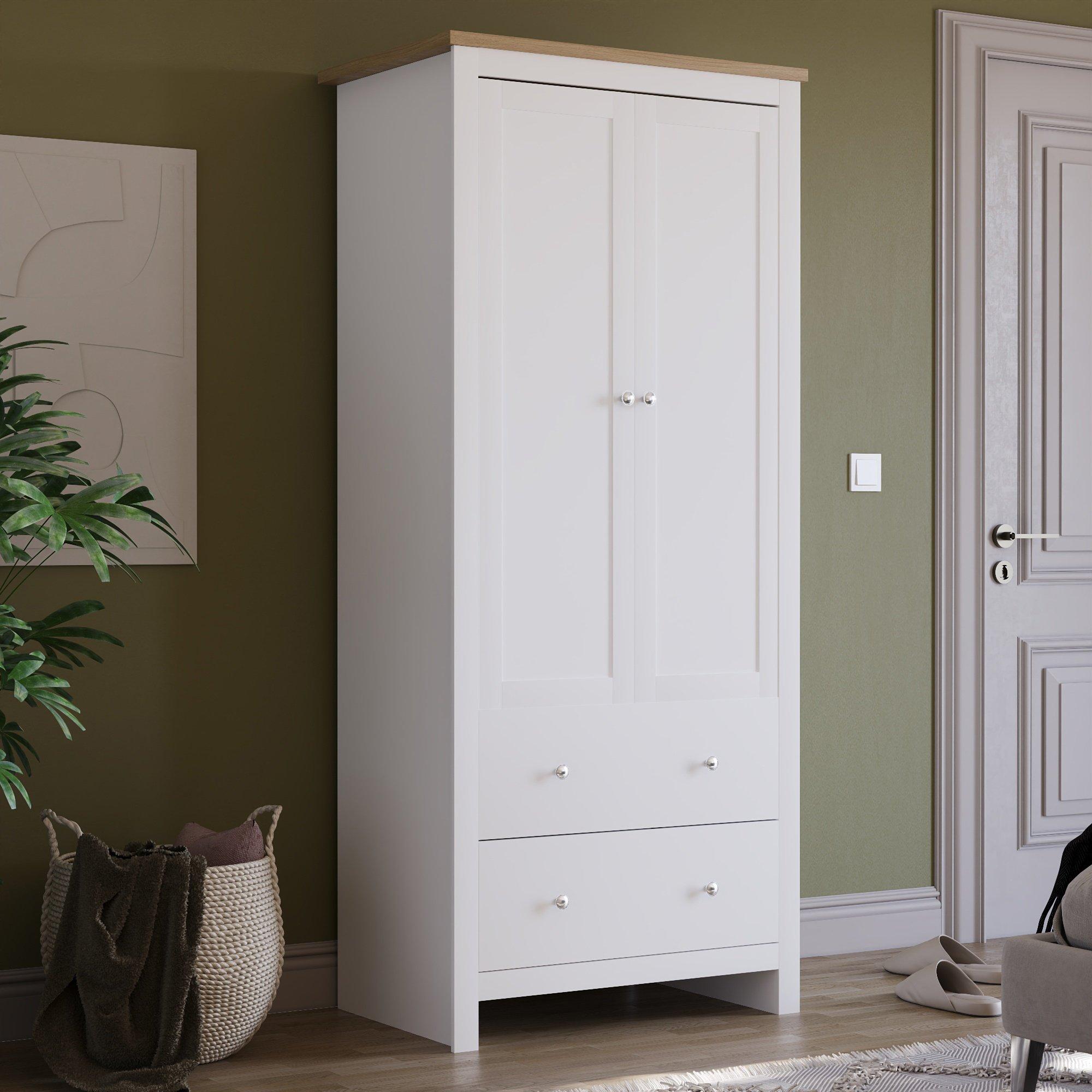 White - Lassic - Vida Designs Arlington 2 Door 2 Drawer Wardrobe - 1