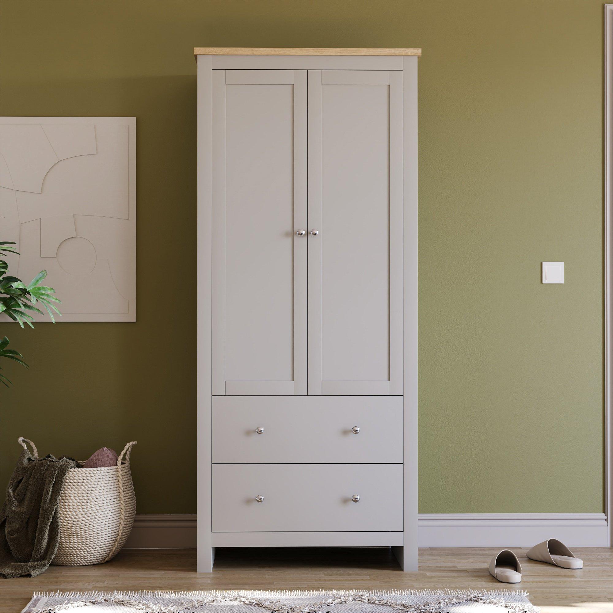 Grey - Lassic - Vida Designs Arlington 2 Door 2 Drawer Wardrobe - 3