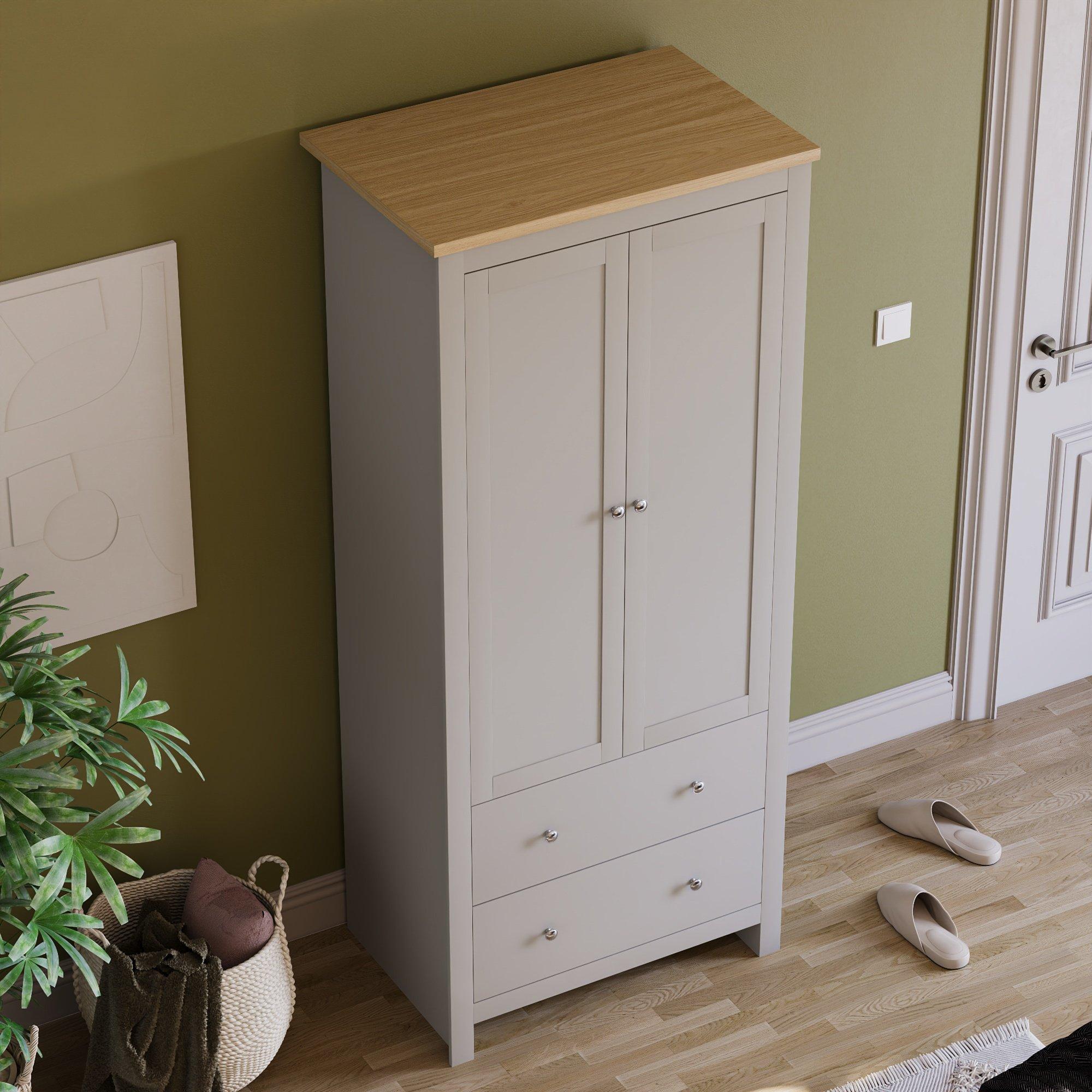 Grey - Lassic - Vida Designs Arlington 2 Door 2 Drawer Wardrobe - 5