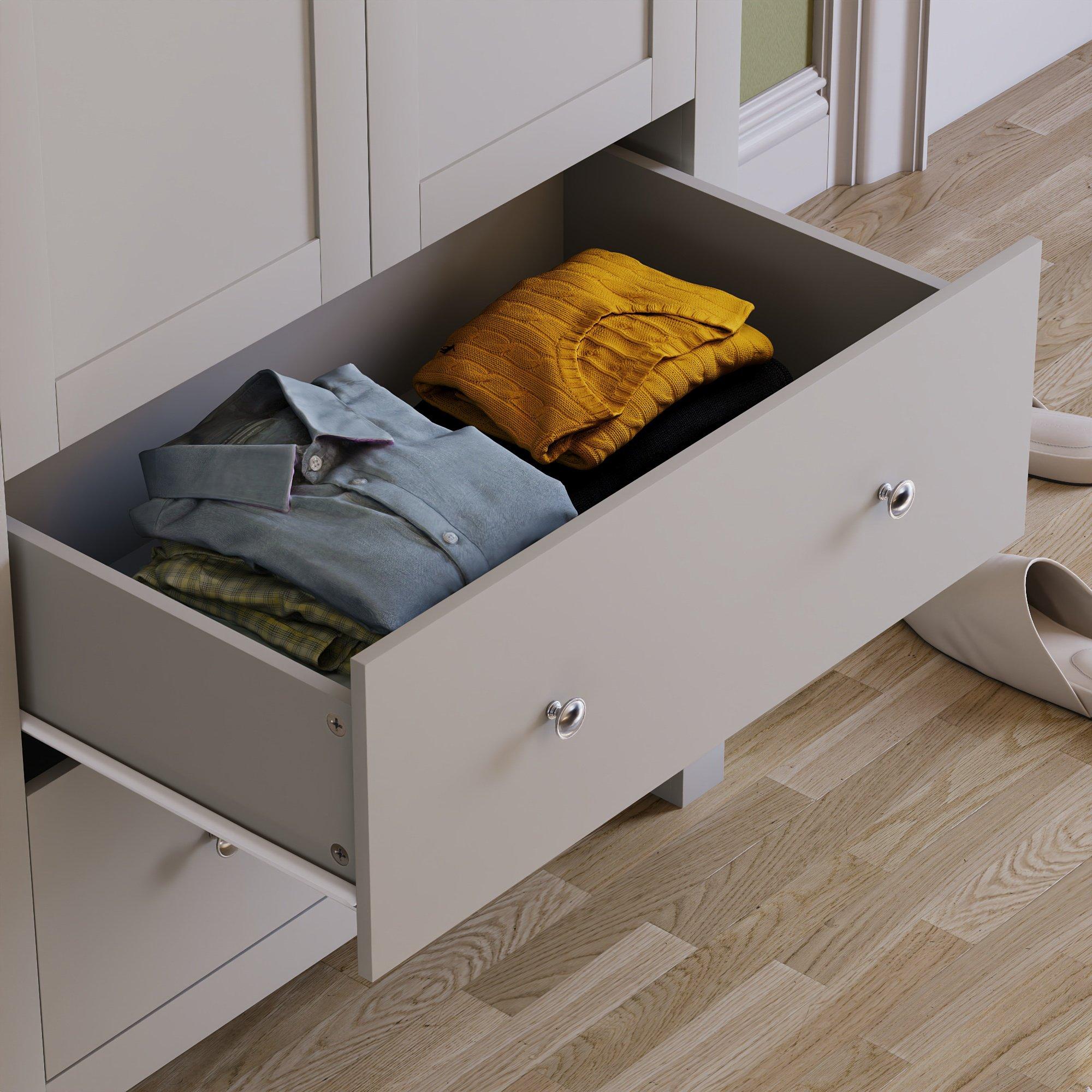 Grey - Lassic - Vida Designs Arlington 2 Door 2 Drawer Wardrobe - 7