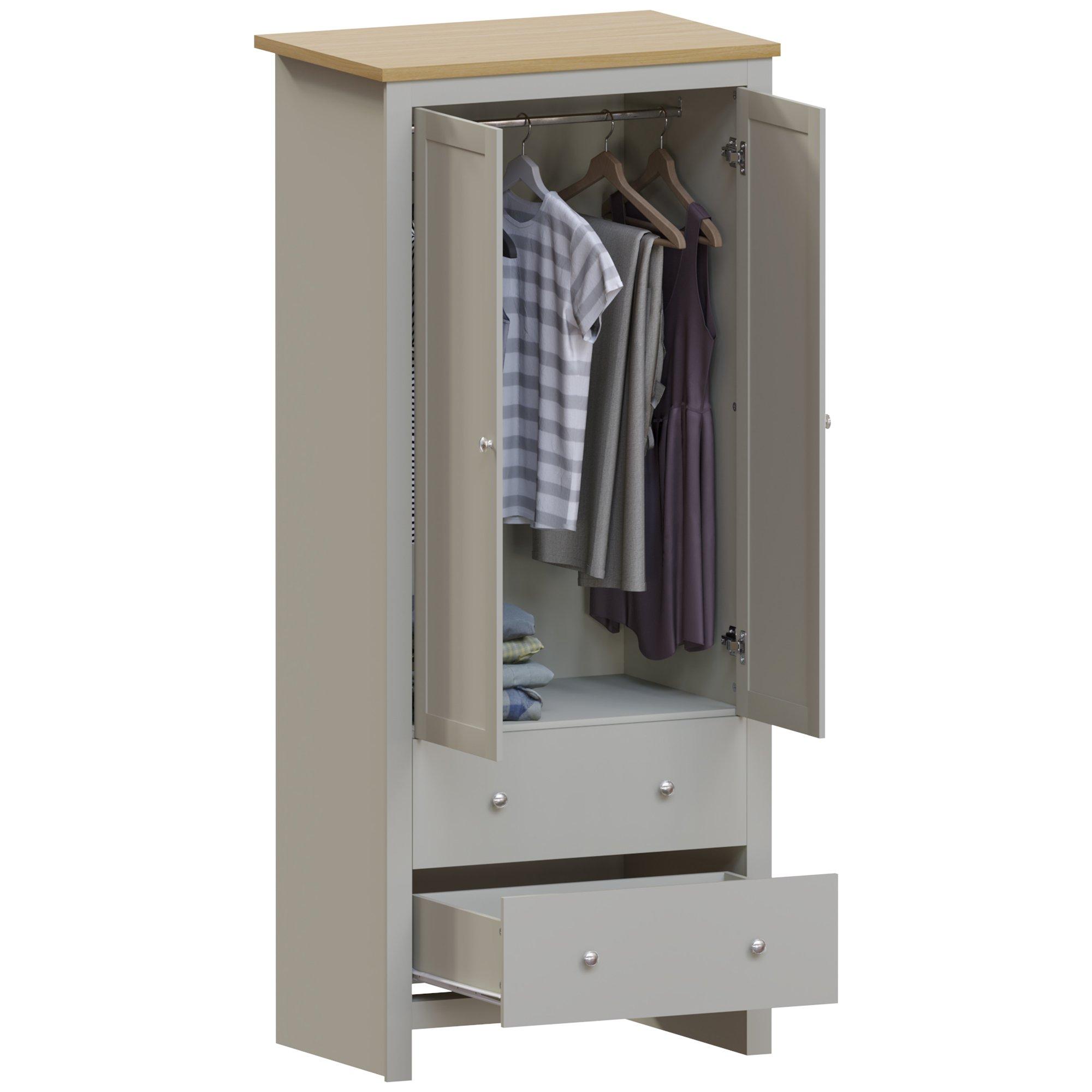 Grey - Lassic - Vida Designs Arlington 2 Door 2 Drawer Wardrobe - 8